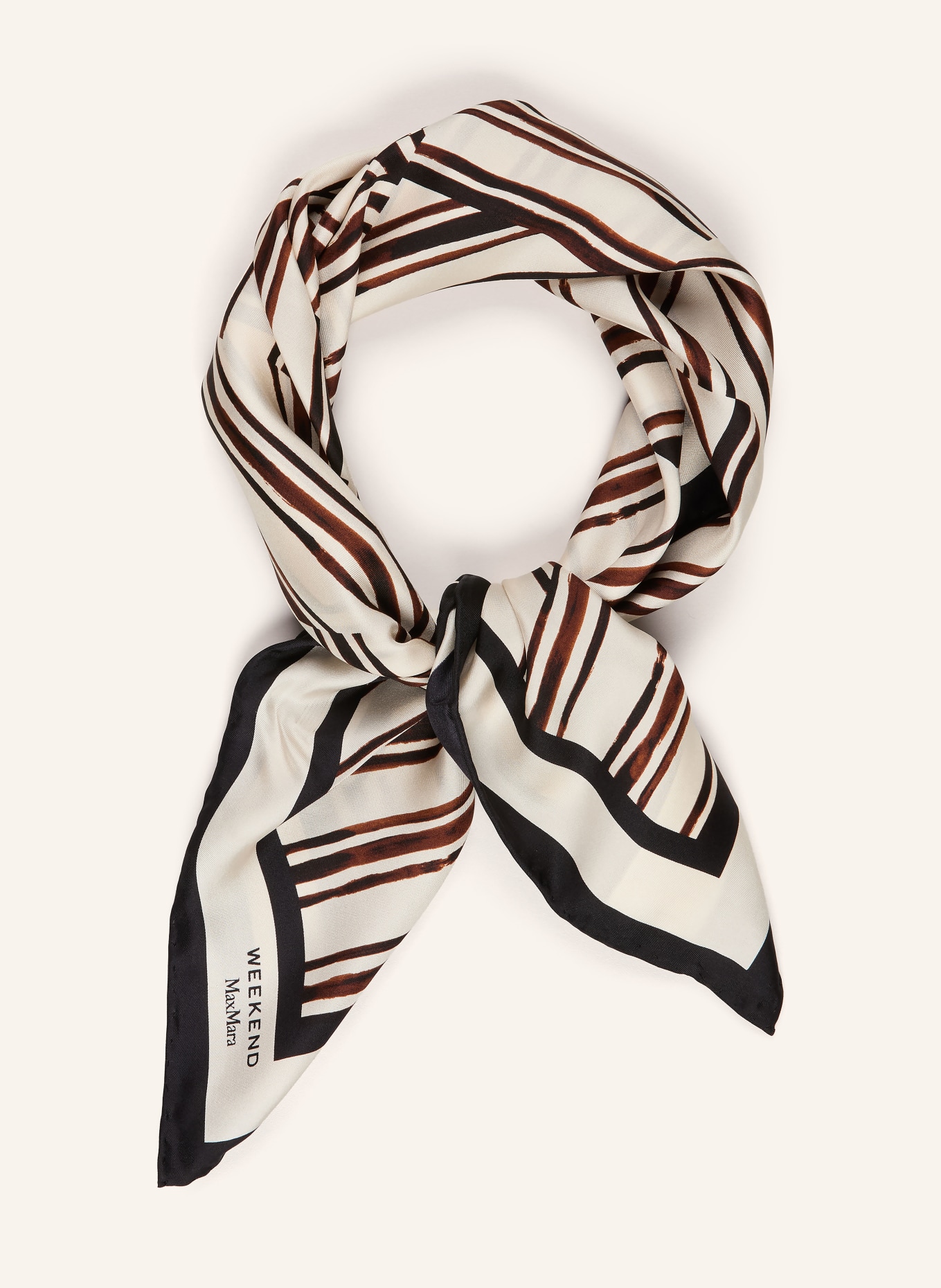 WEEKEND Max Mara Silk Scarf SIAM: CREAM / BROWN / BLACK