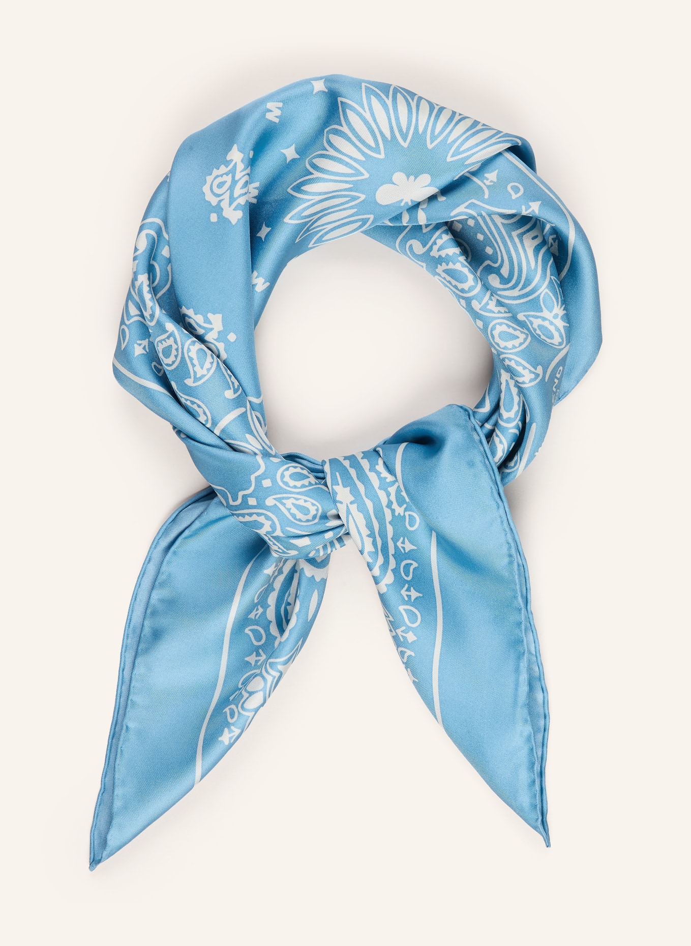 WEEKEND Max Mara Silk Scarf SIAM: LIGHT BLUE / WHITE