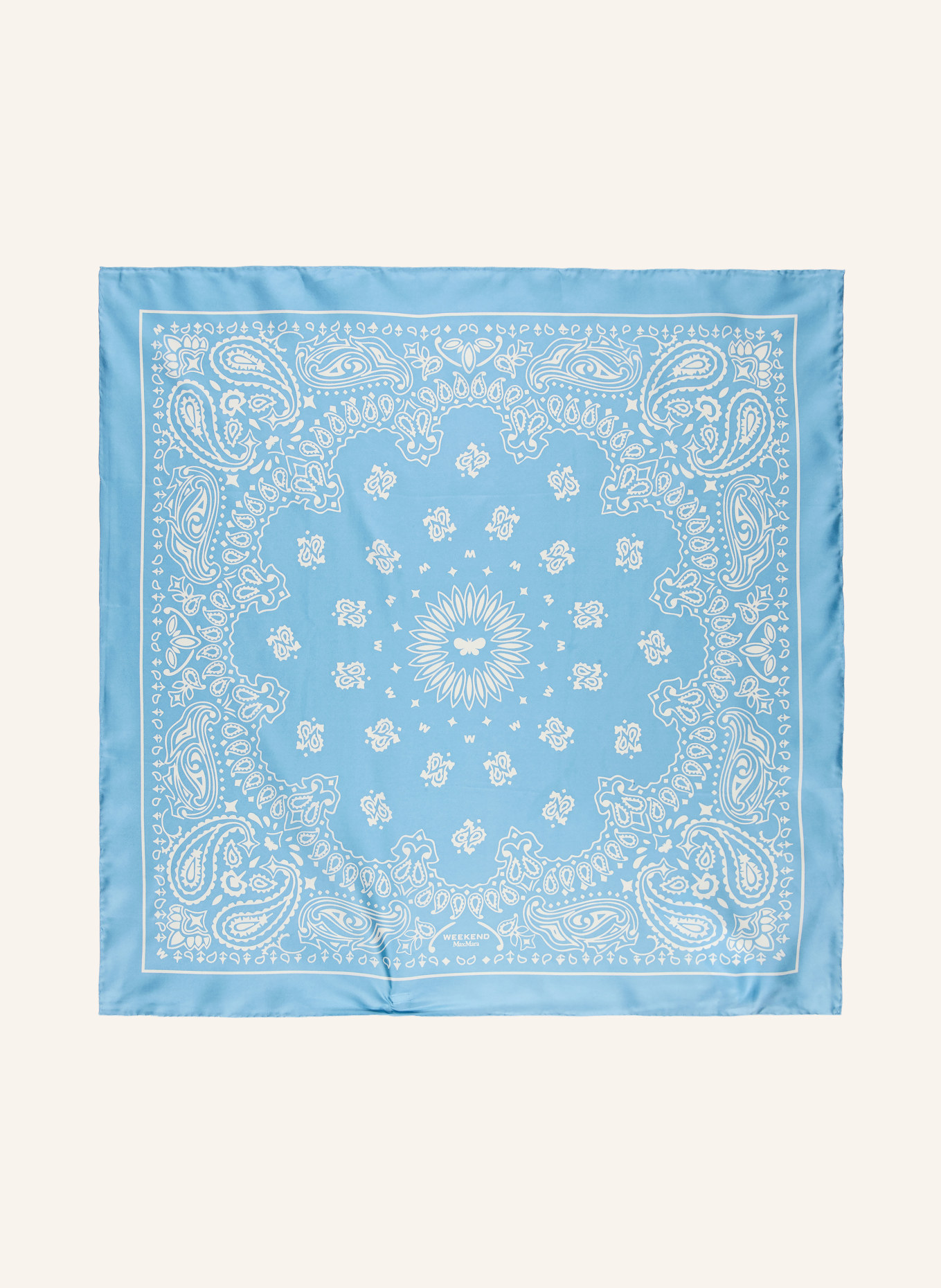 WEEKEND Max Mara Silk Scarf SIAM: LIGHT BLUE / WHITE