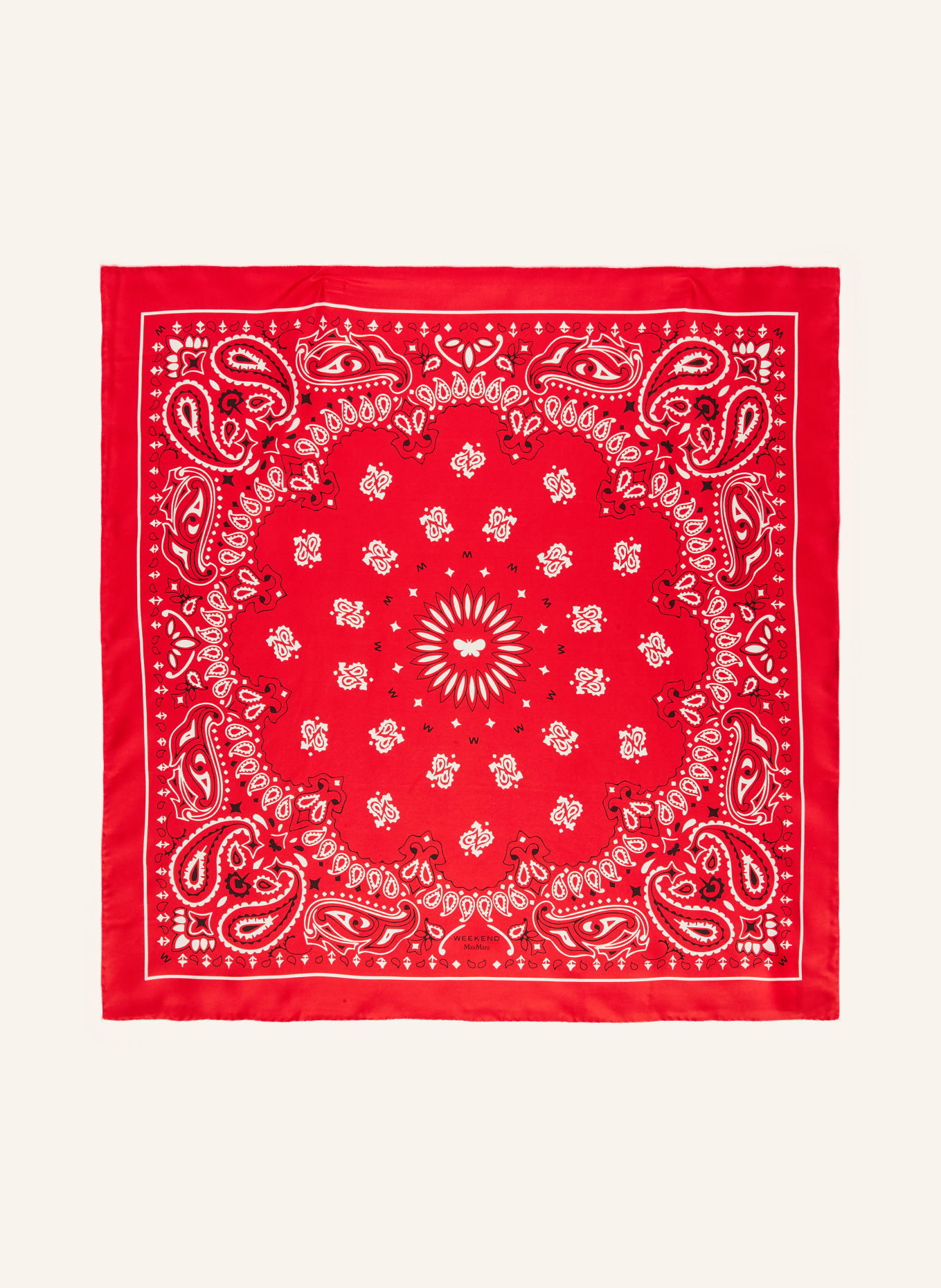 WEEKEND Max Mara Silk Scarf SIAM: RED / WHITE
