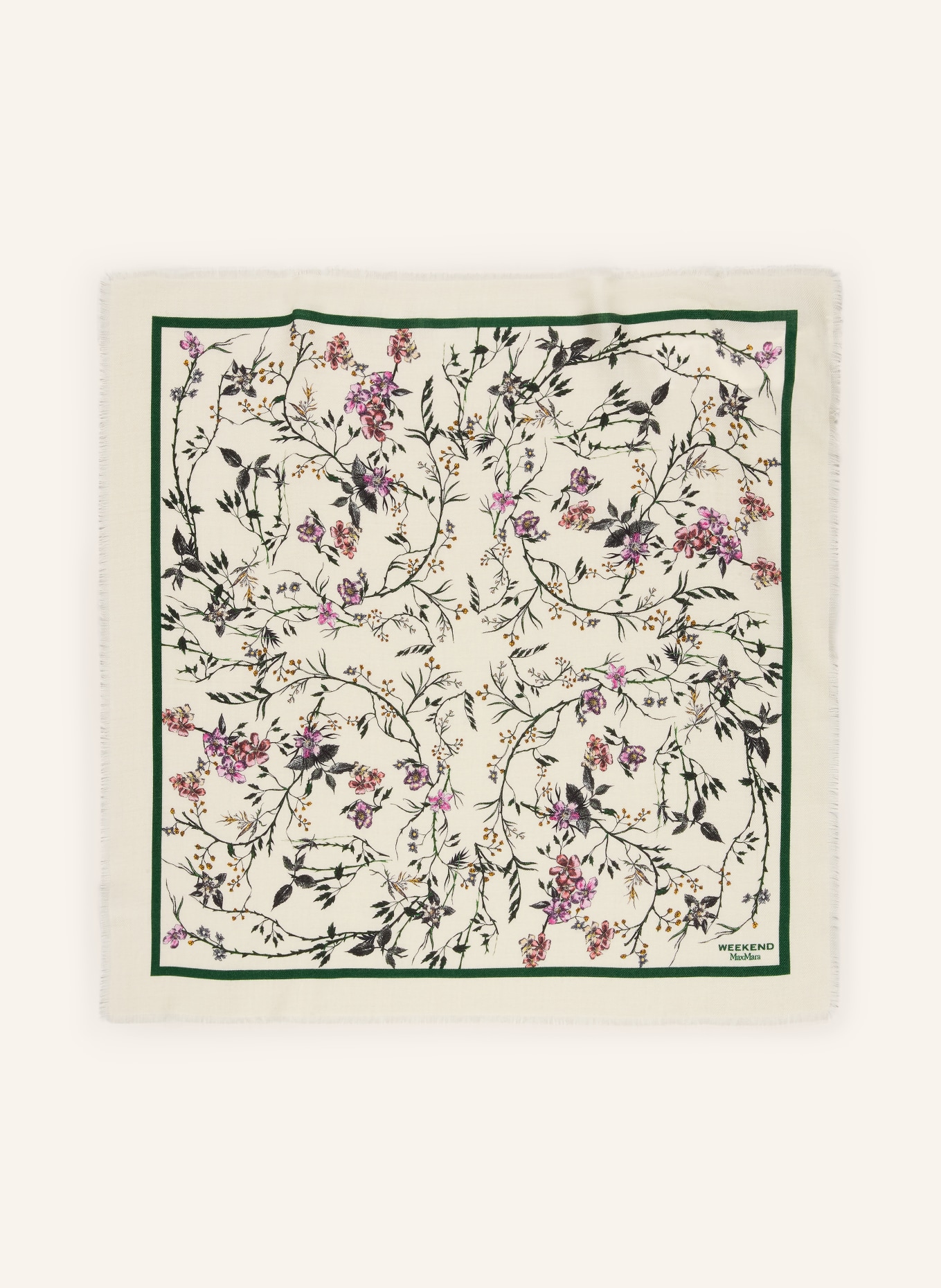WEEKEND Max Mara CAMICE Scarf: ECRU / PINK / GREEN
