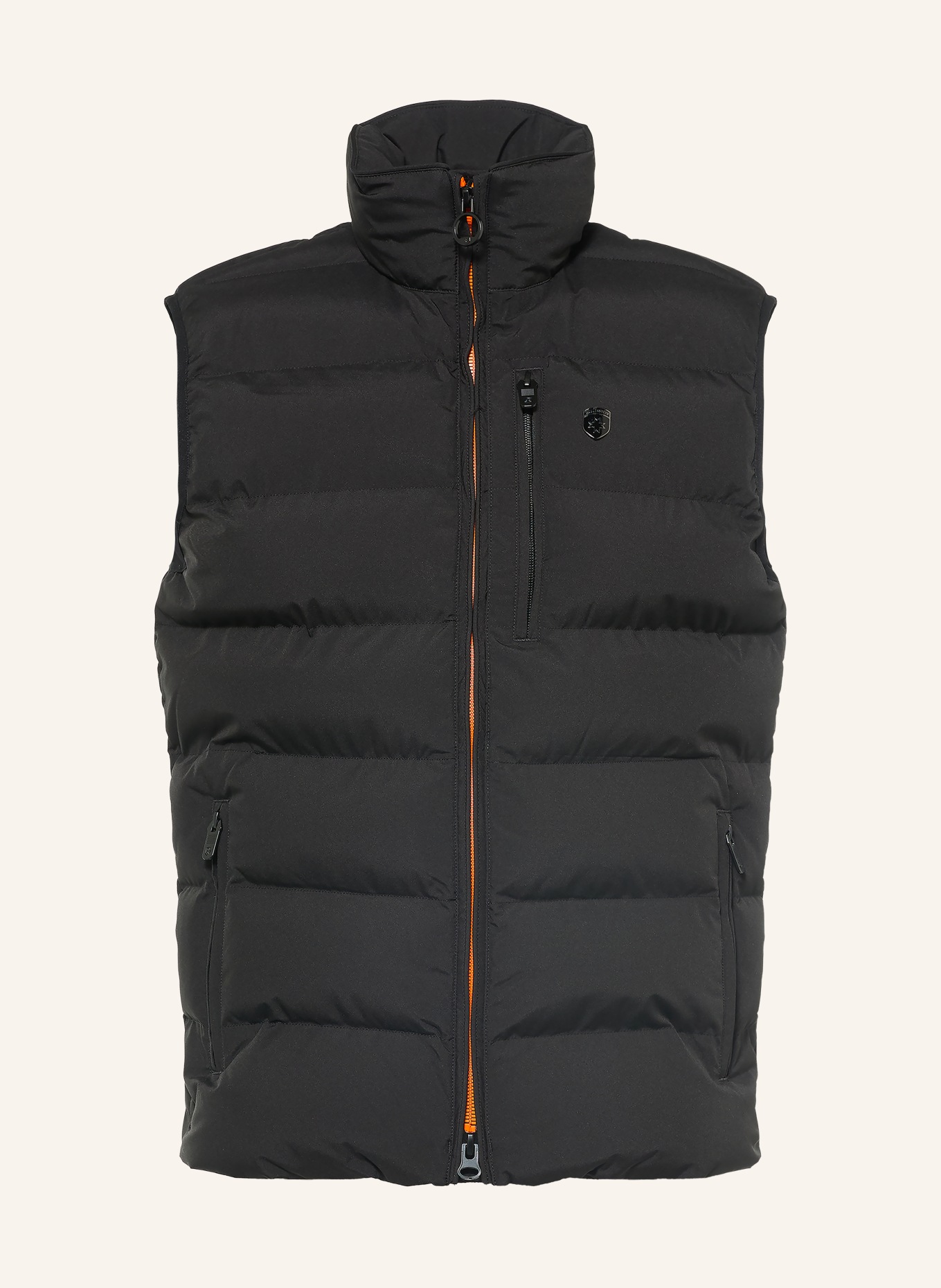 WELLENSTEYN Gewatteerd vest BLACKBIRD: ZWART / NEONORANJE