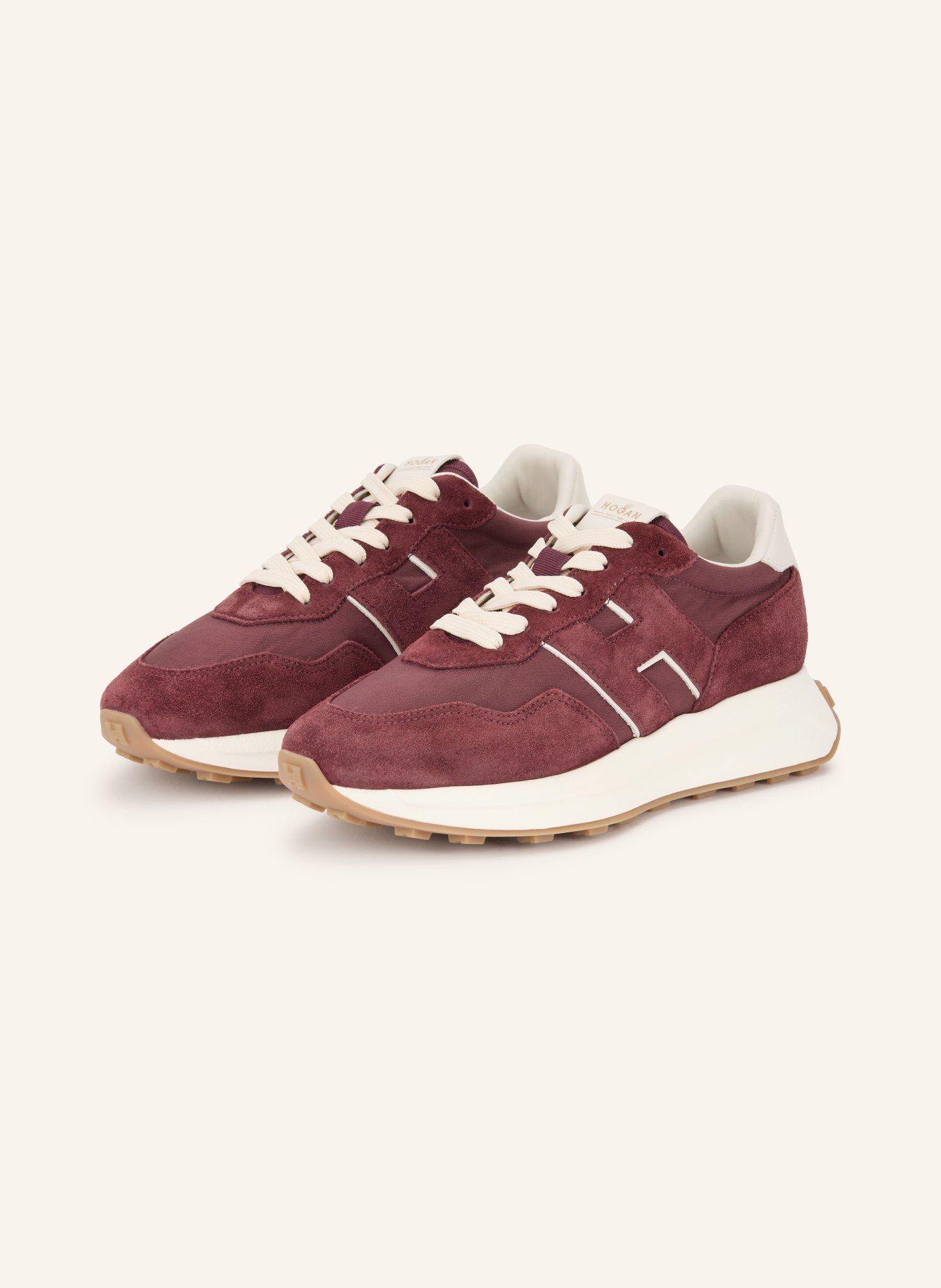 HOGAN Sneaker H641: DUNKELROT / CREME