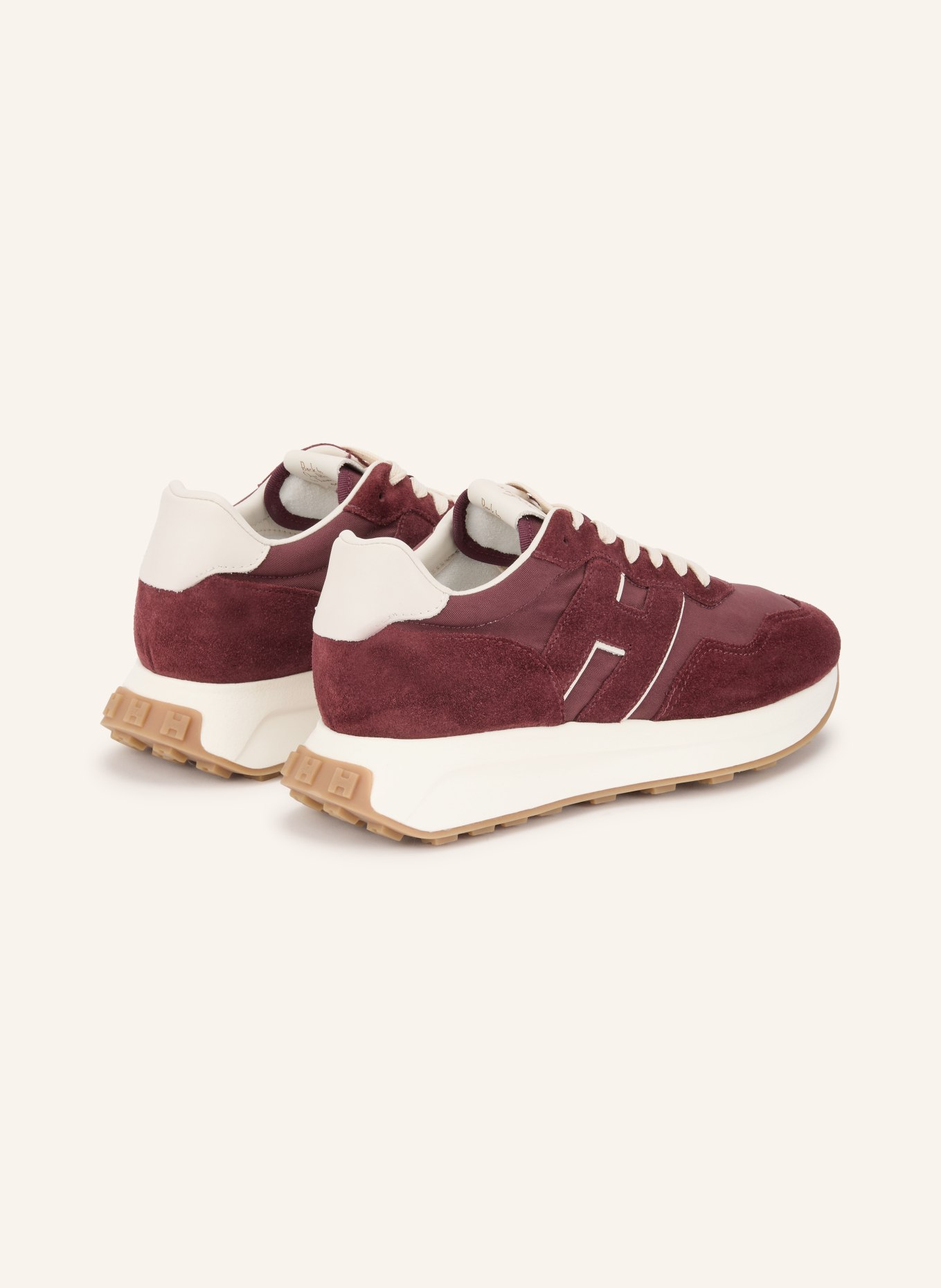 HOGAN Sneaker H641: DUNKELROT / CREME