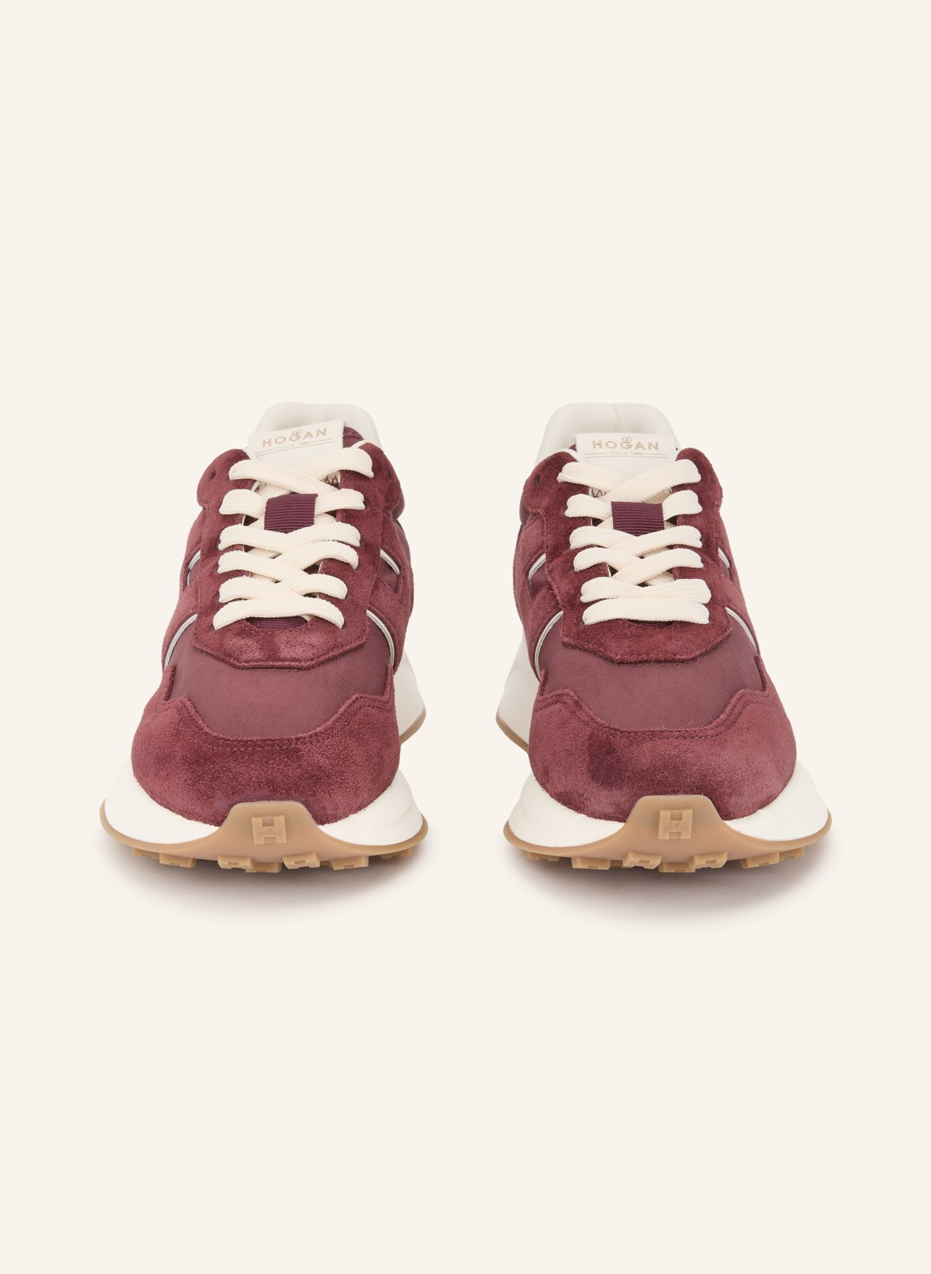 HOGAN Sneaker H641: DUNKELROT / CREME