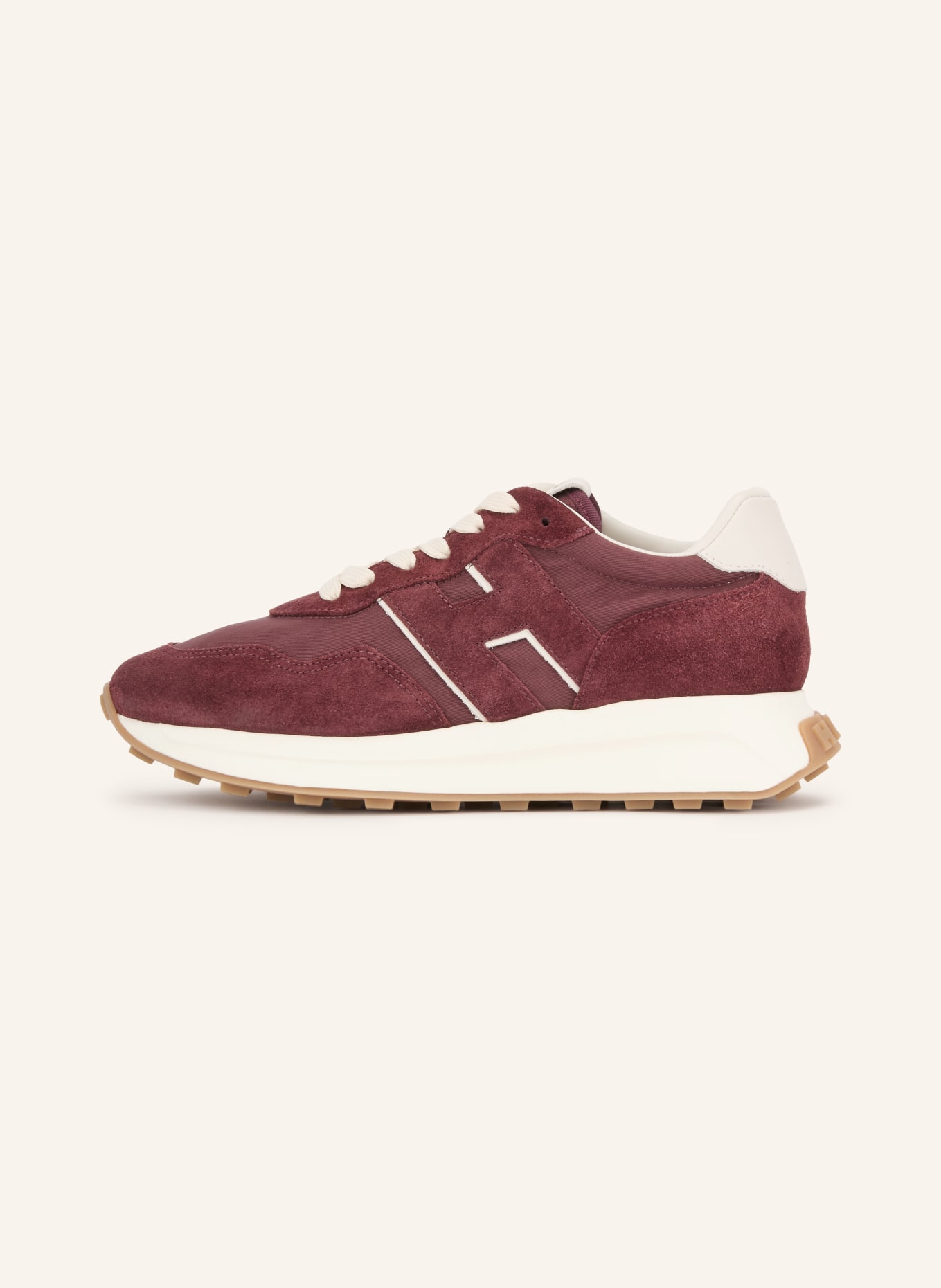 HOGAN Sneaker H641: DUNKELROT / CREME