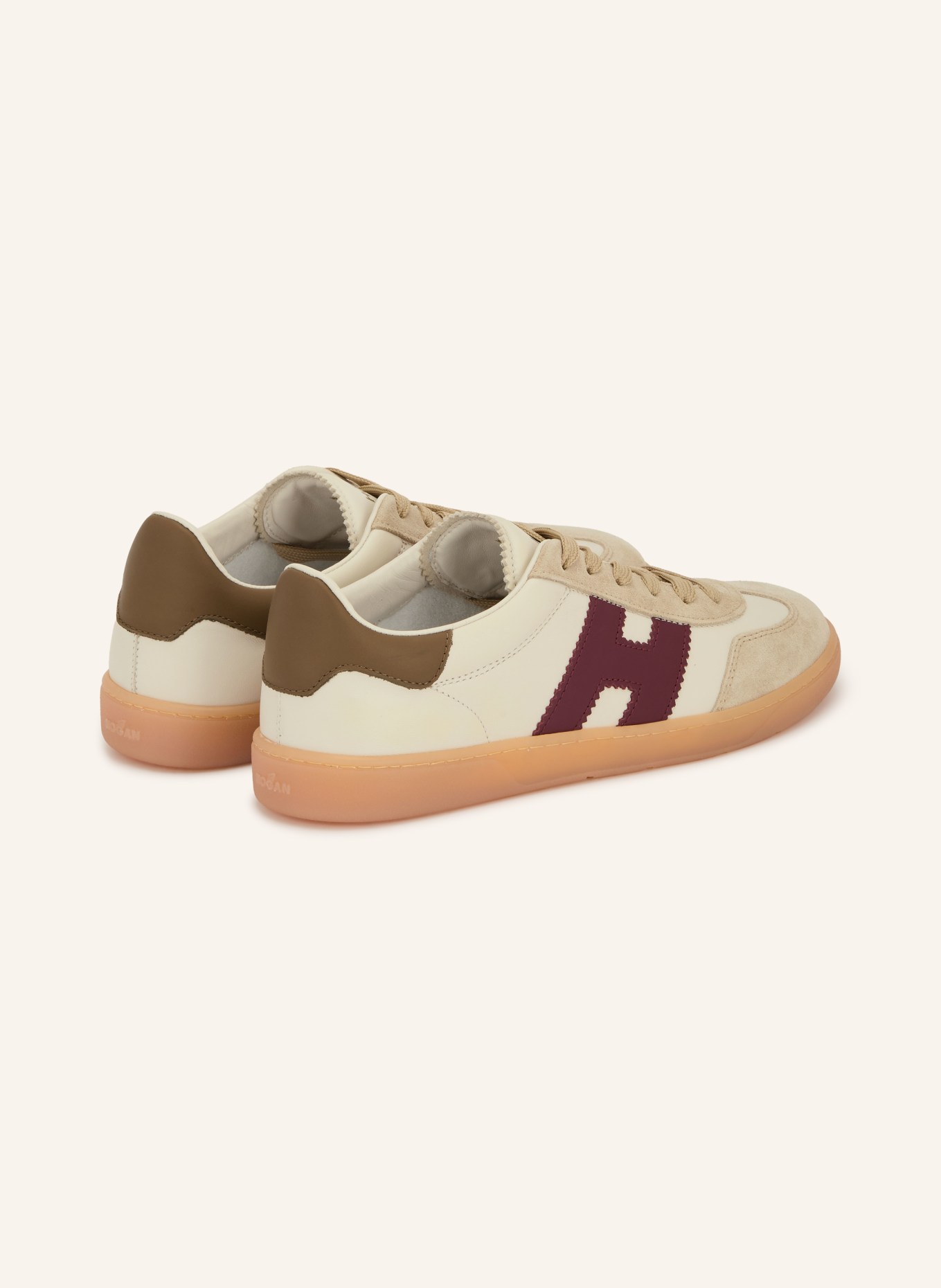 HOGAN Sneakers COOL: BEIGE / CREME / DUNKELROT