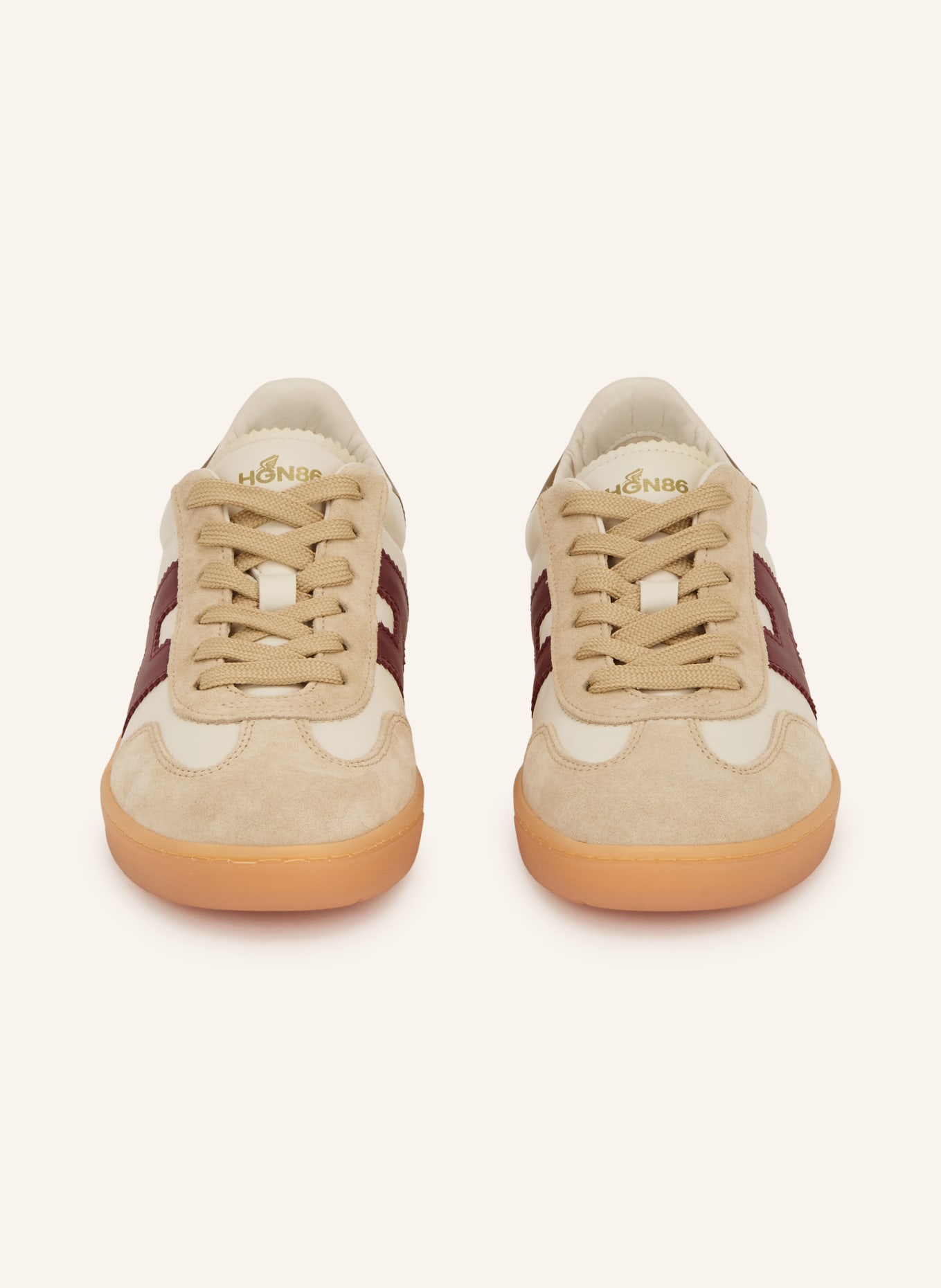 HOGAN Sneakers COOL: BEIGE / CREME / DUNKELROT