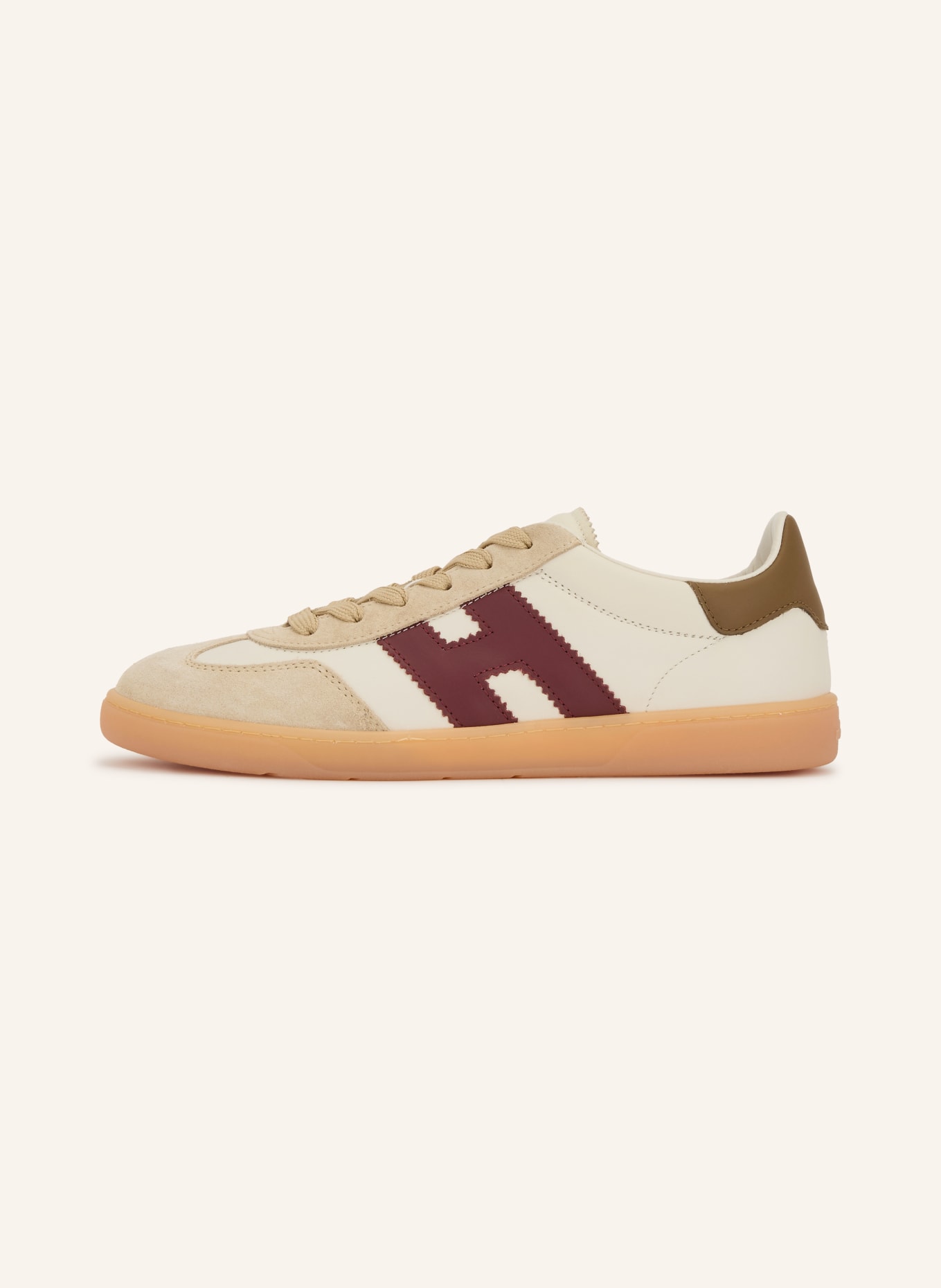 HOGAN Sneakers COOL: BEIGE / CREME / DUNKELROT