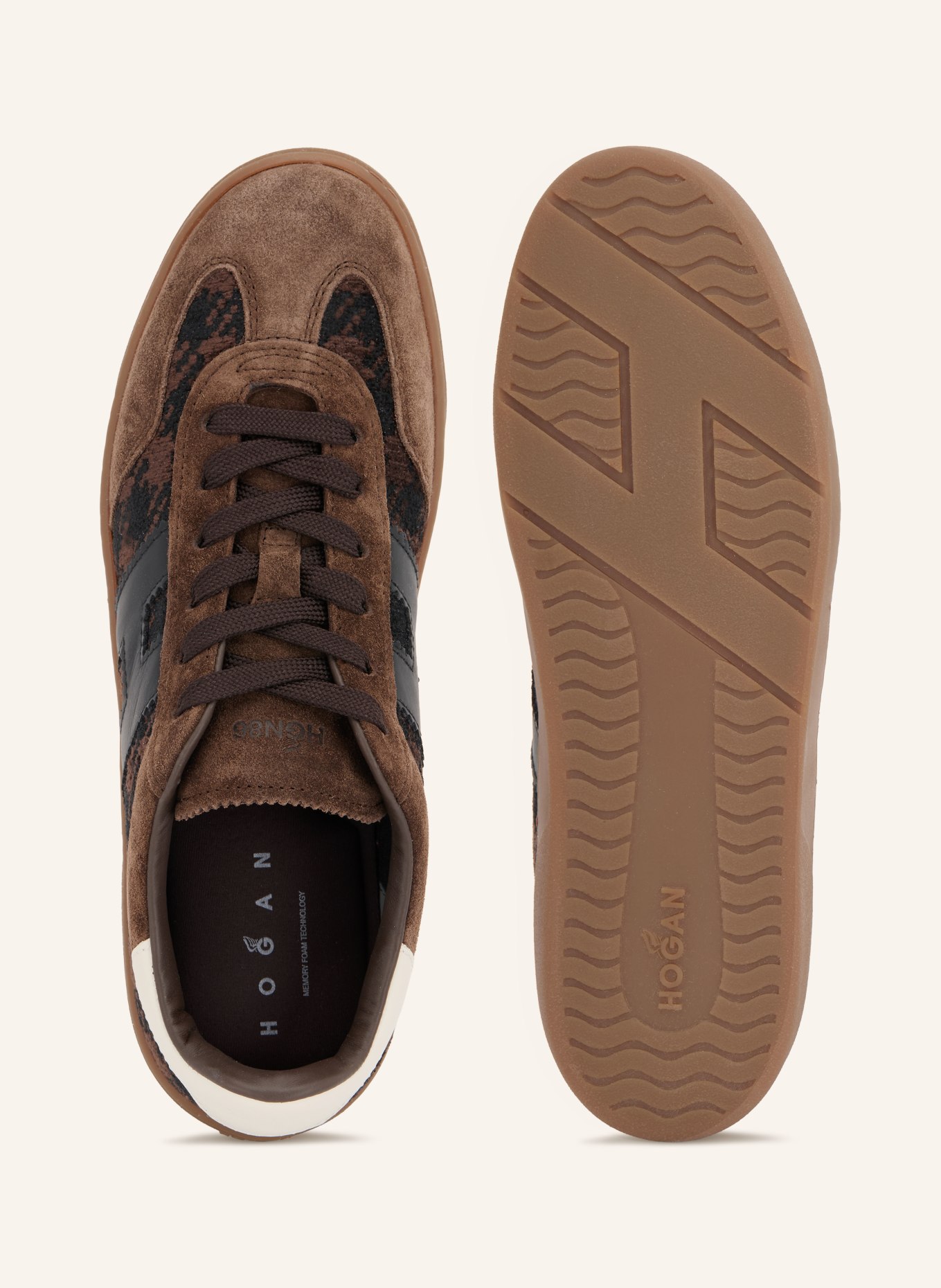 HOGAN Sneakersy COOL: BRĄZOWY / CIEMNOBRĄZOWY / CZARNY