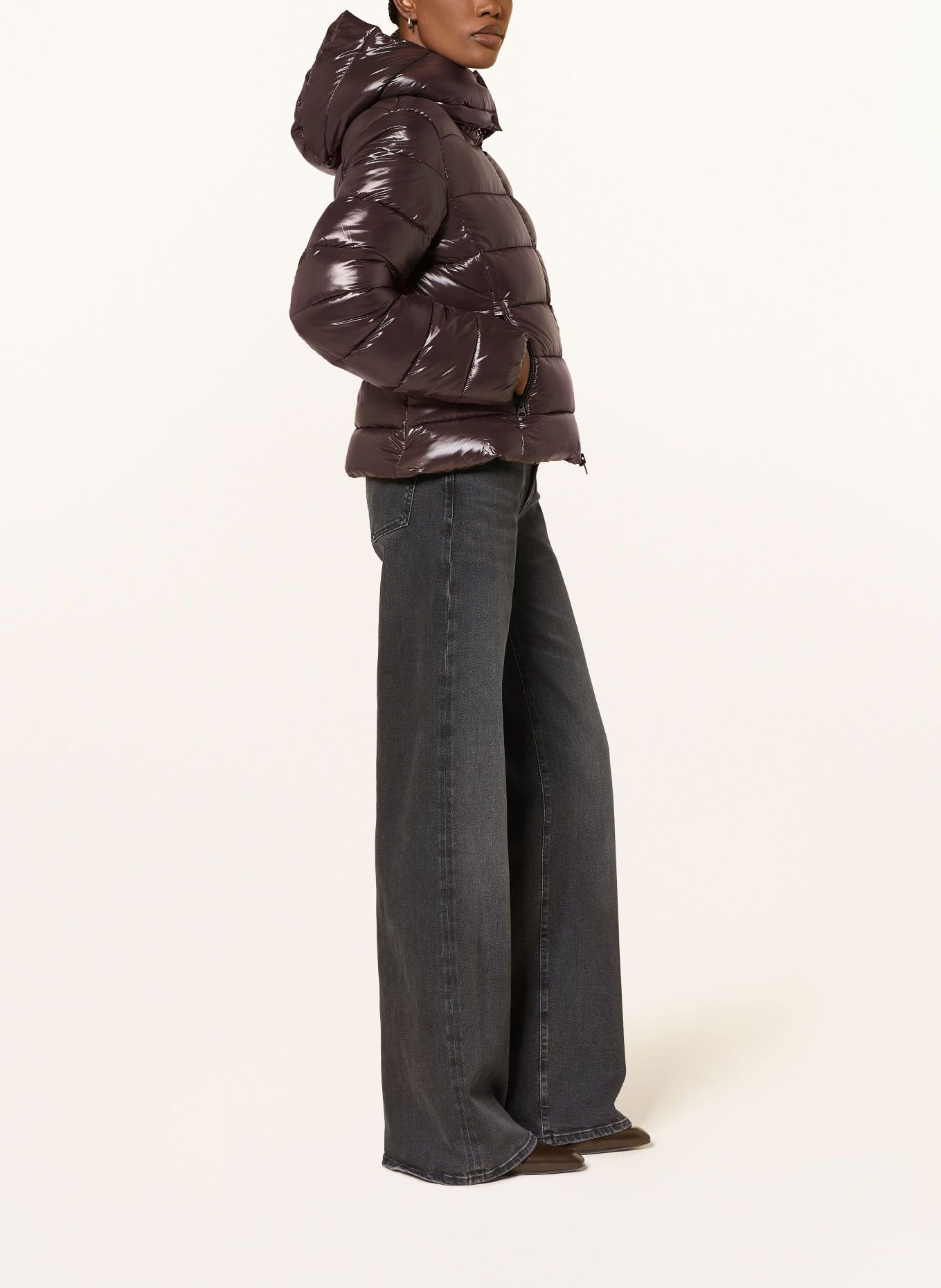 SAVE THE DUCK Steppjacke COSMARY mit abnehmbarer Kapuze: DUNKELBRAUN