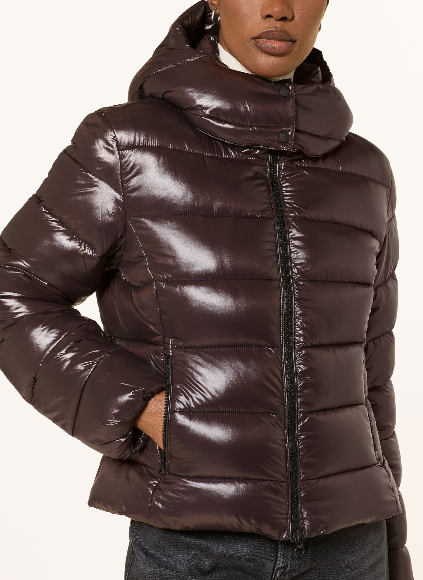 SAVE THE DUCK Steppjacke COSMARY mit abnehmbarer Kapuze: DUNKELBRAUN