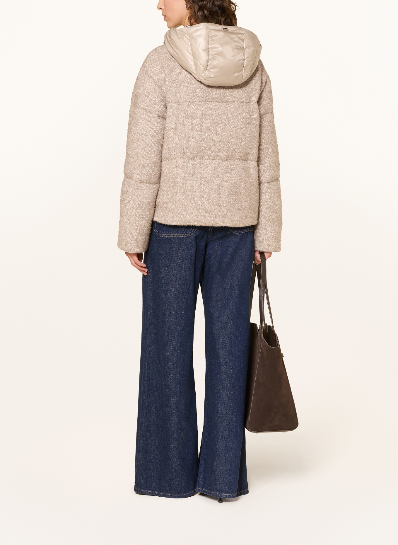 HERNO Daunenjacke aus Bouclé: BEIGE