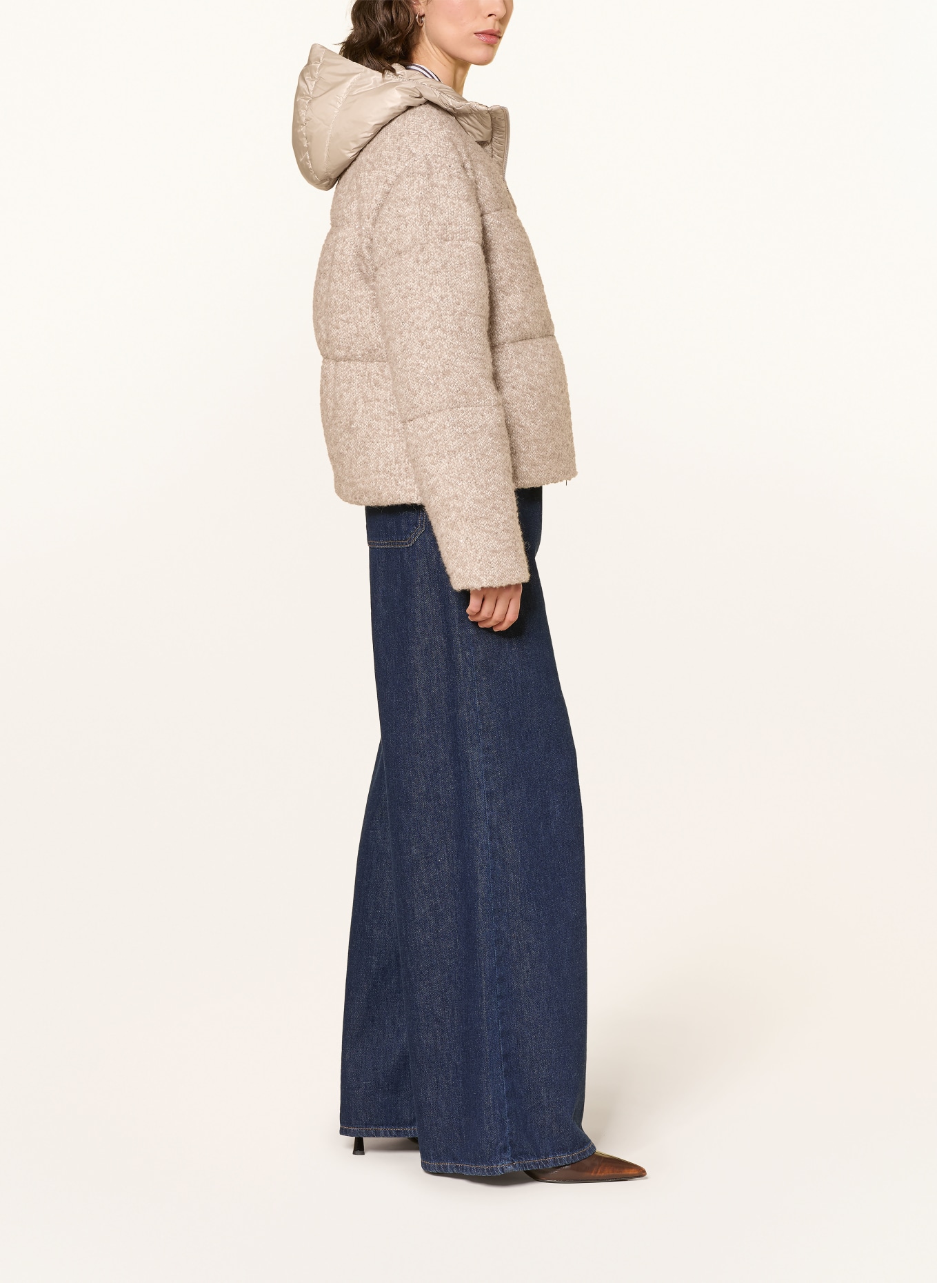 HERNO Daunenjacke aus Bouclé: BEIGE