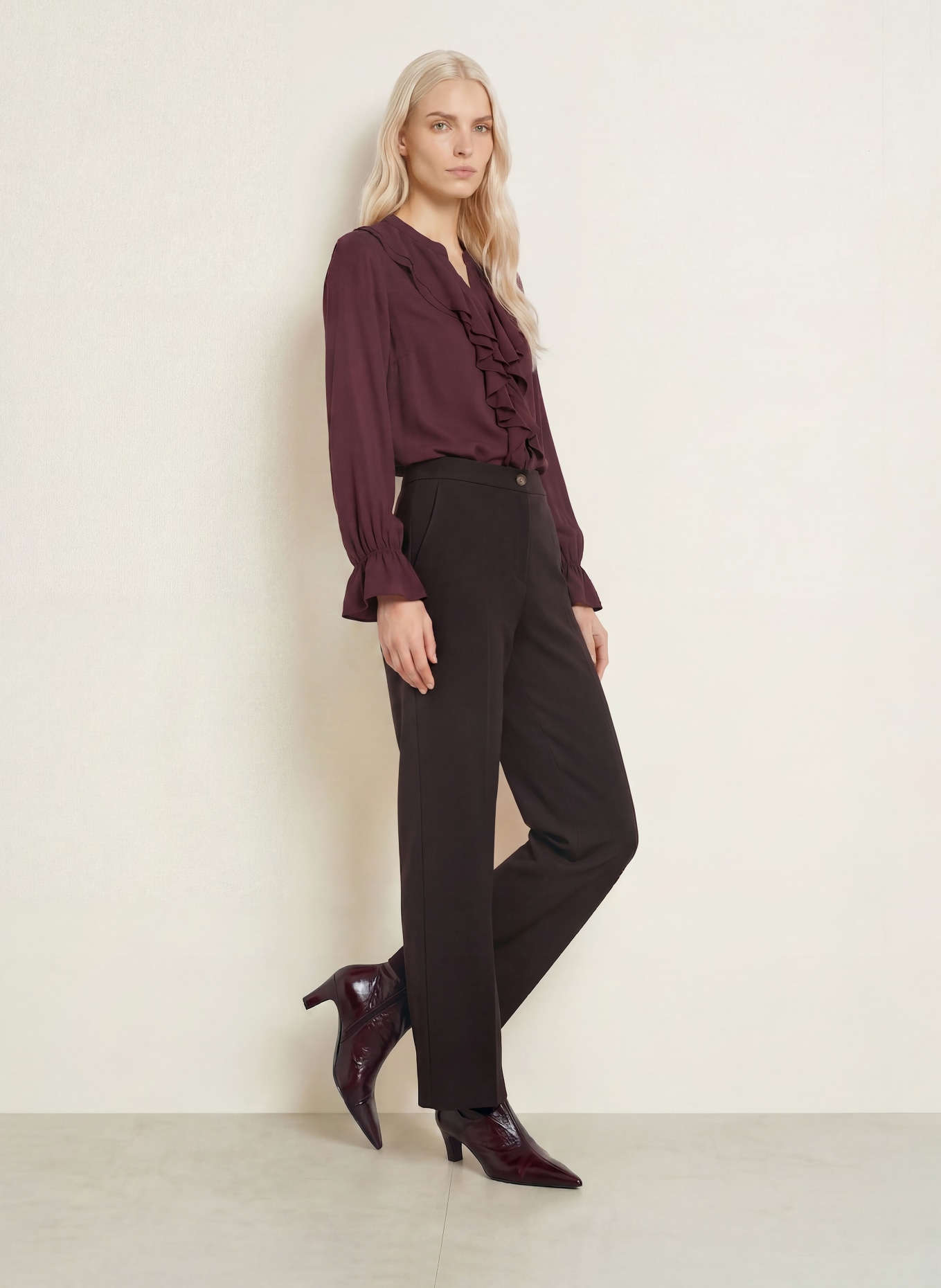 ELENA MIRO Broek: MARRON FONCÉ