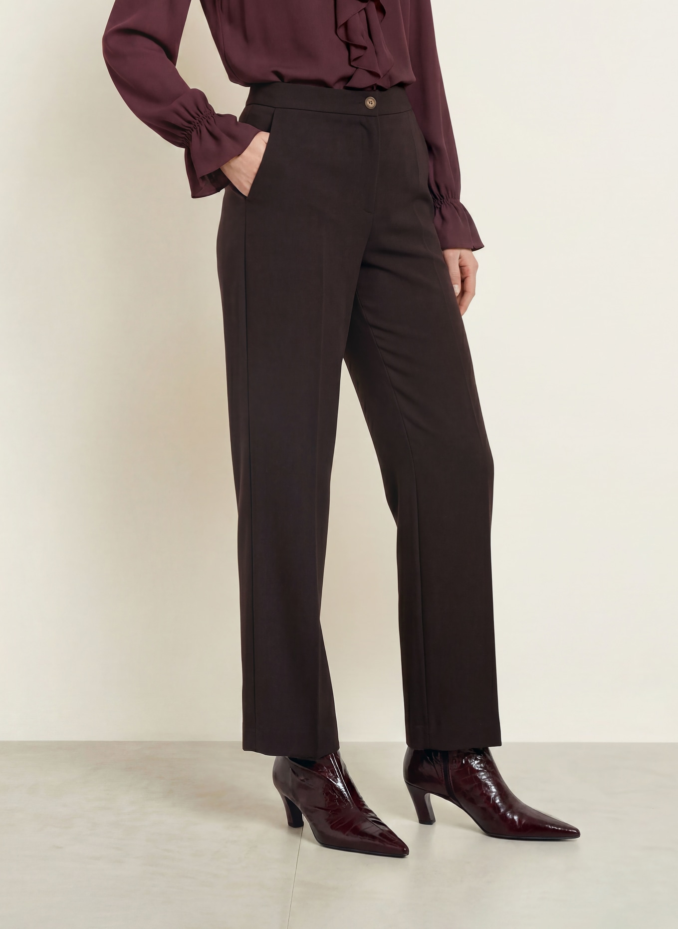 ELENA MIRO Broek: MARRON FONCÉ