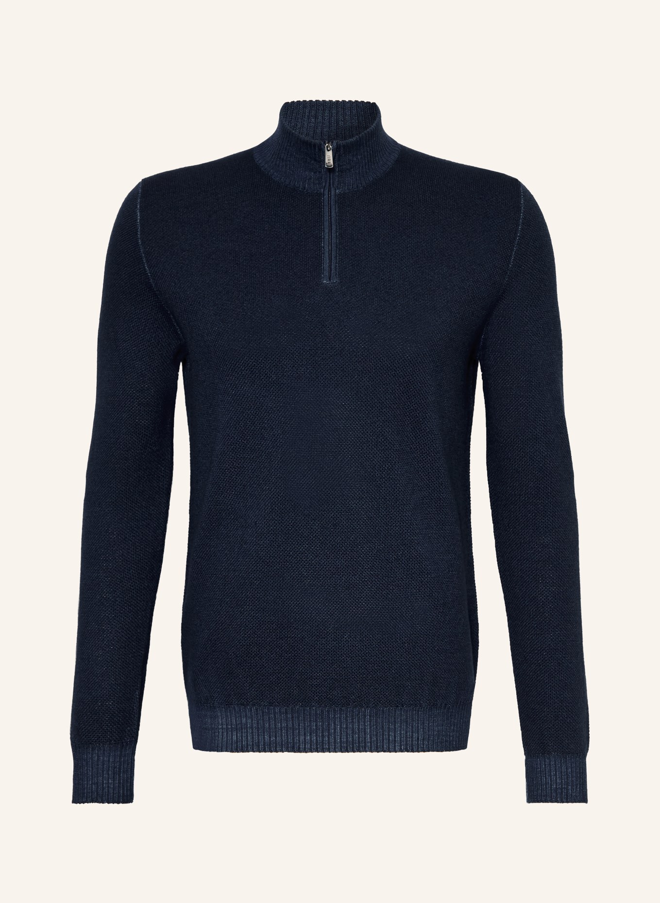 FEDELI Pull col zippé: BLEU FONCÉ