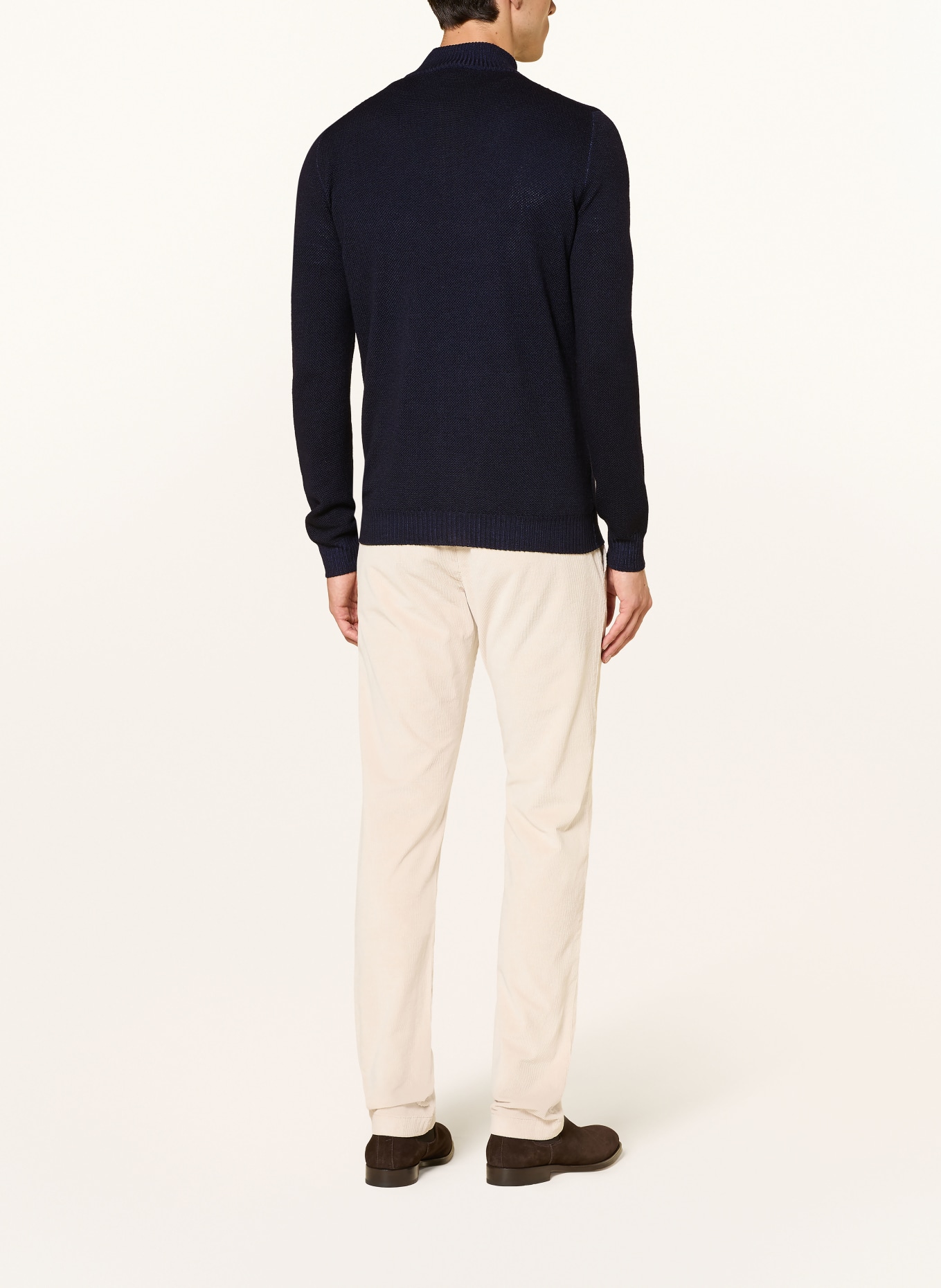 FEDELI Pull col zippé: BLEU FONCÉ