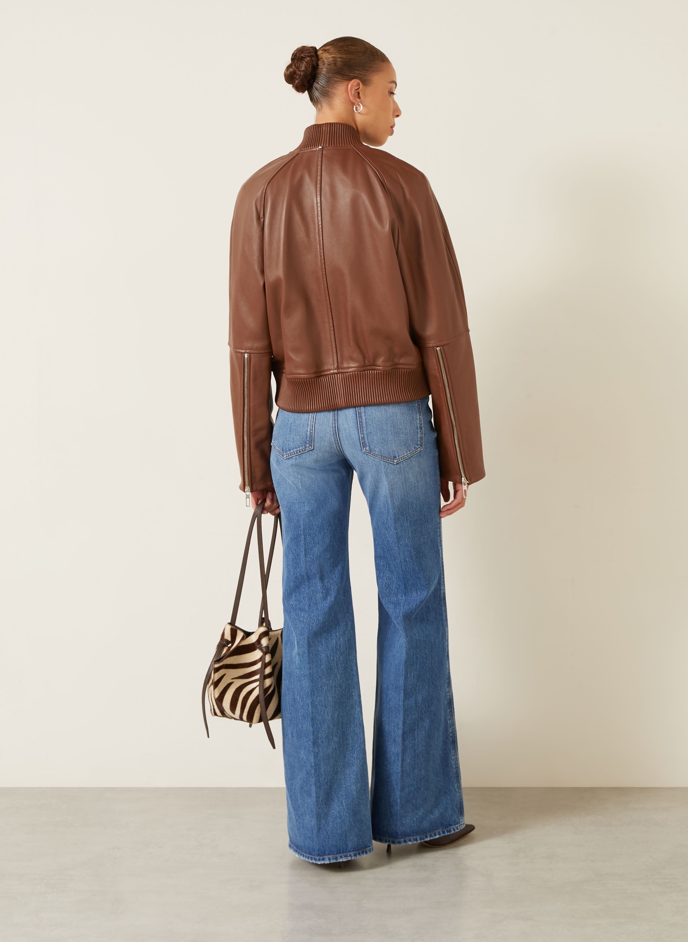 SPORTMAX Lederjacke AMOUR: BRAUN