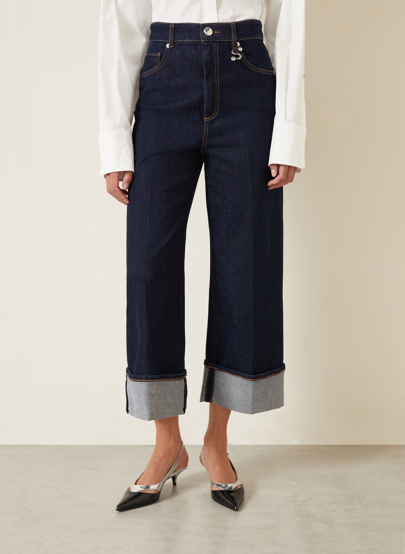 SPORTMAX Jean wide leg RAPIDO: 001 MIDNIGHTBLUE