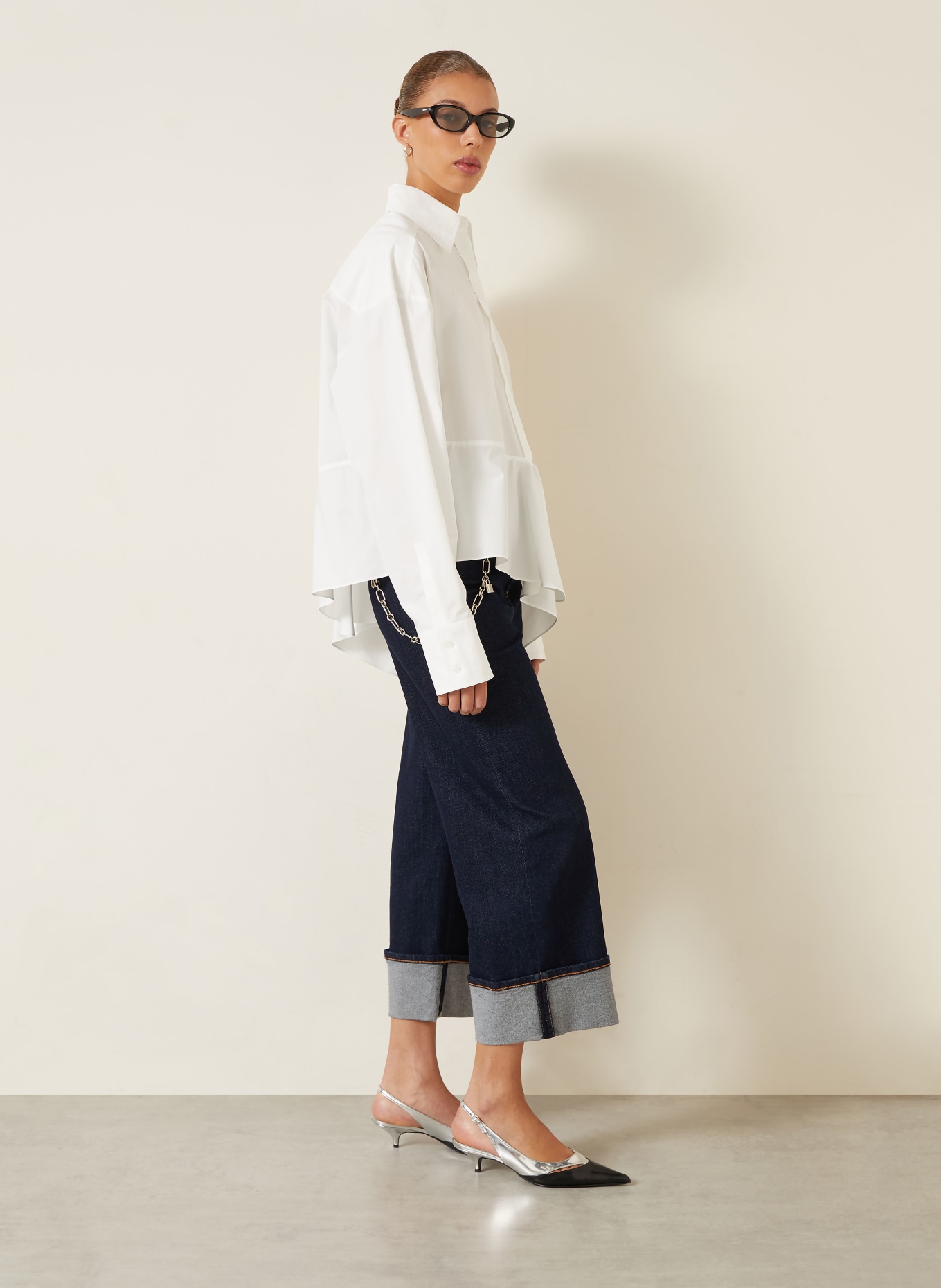 SPORTMAX Jean wide leg RAPIDO: 001 MIDNIGHTBLUE