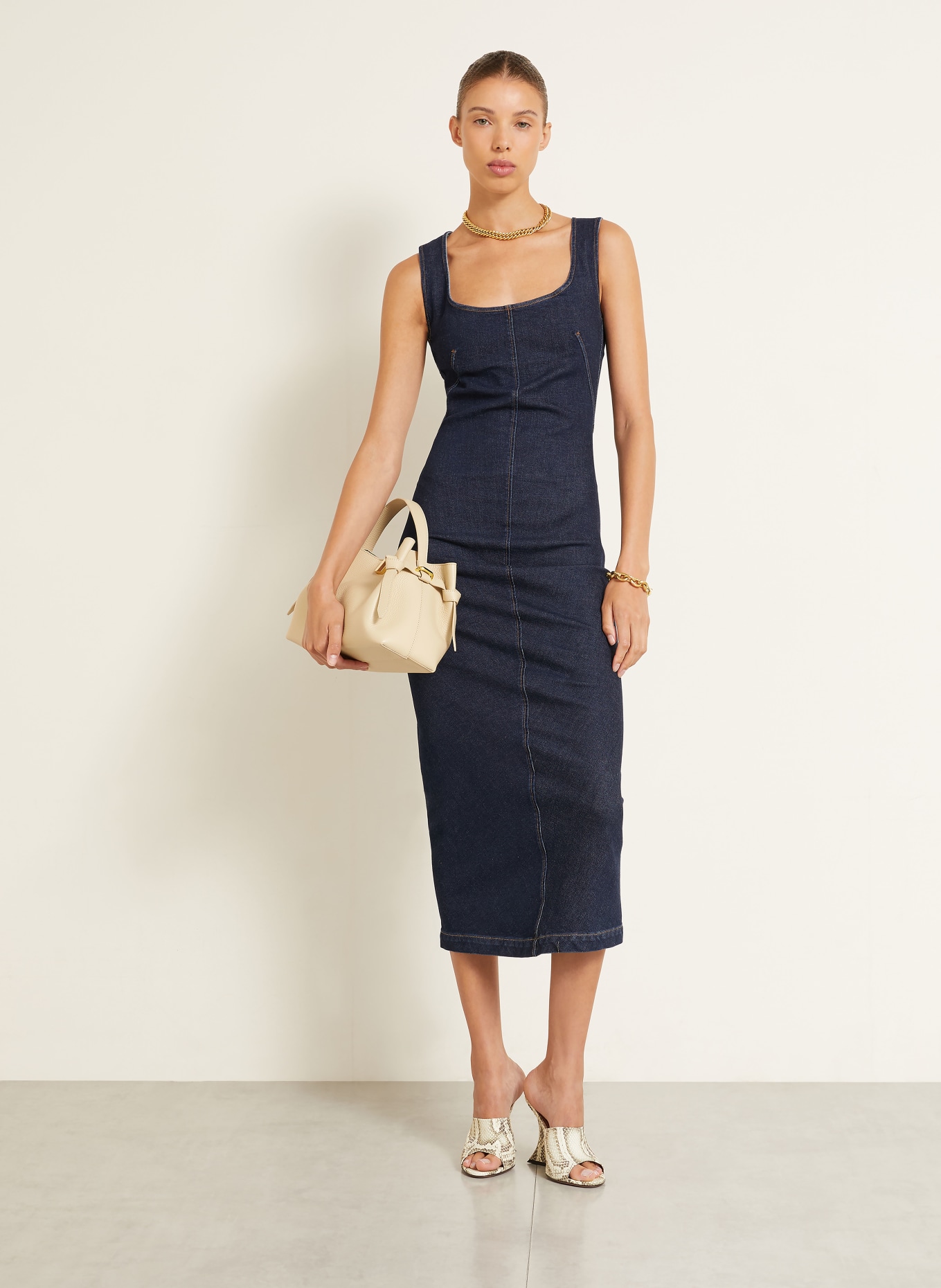 SPORTMAX CLASSE Denim Dress: BLUE