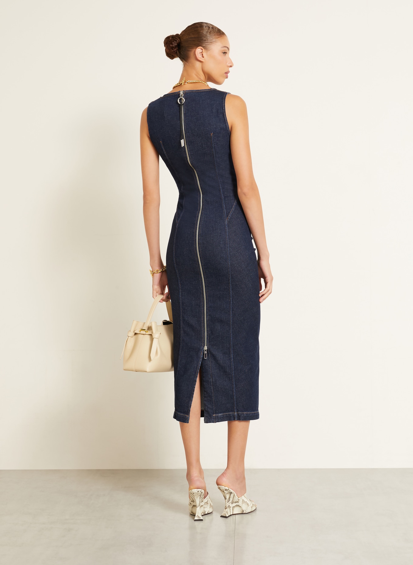 SPORTMAX CLASSE Denim Dress: BLUE