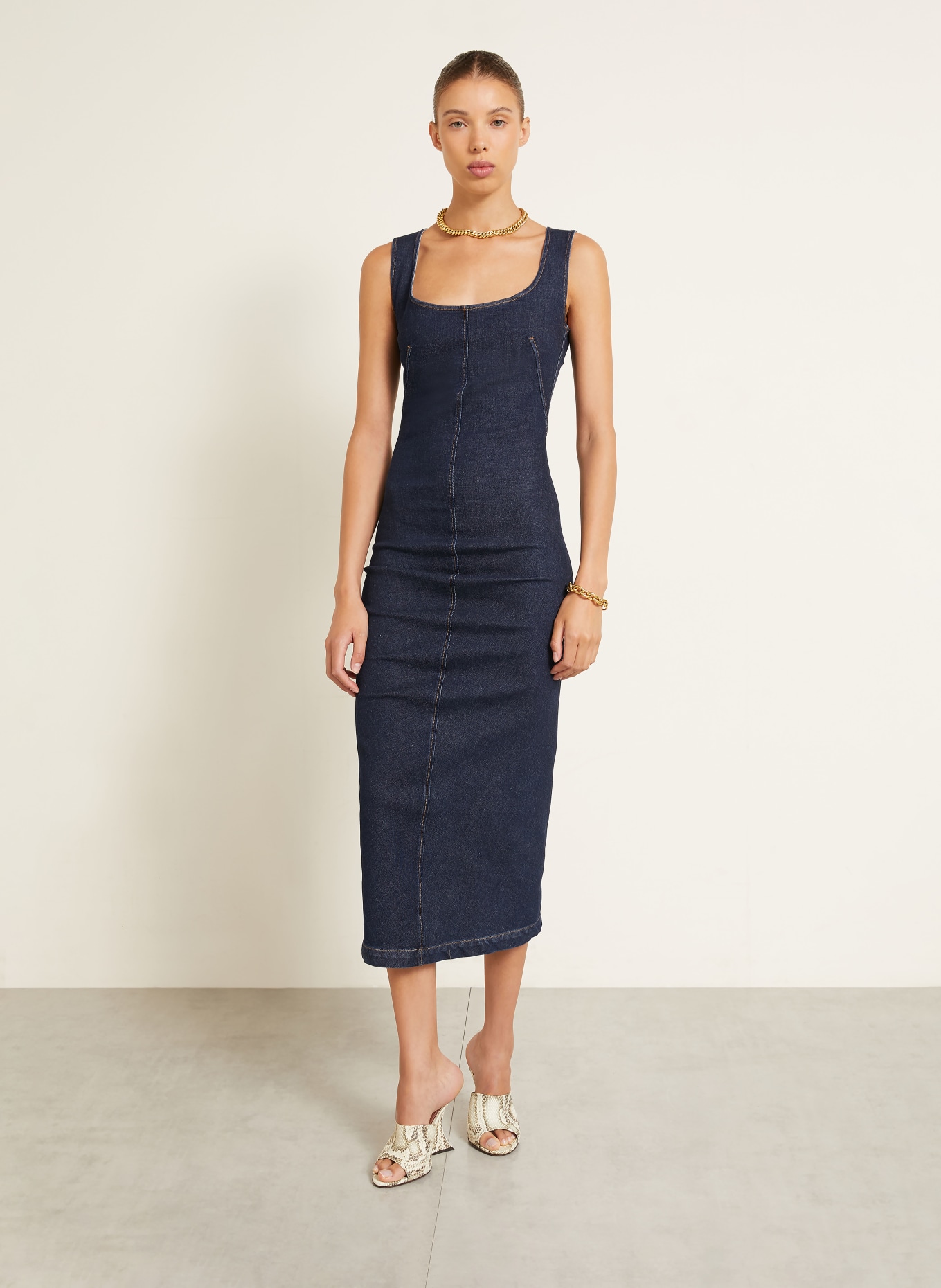SPORTMAX CLASSE Denim Dress: BLUE