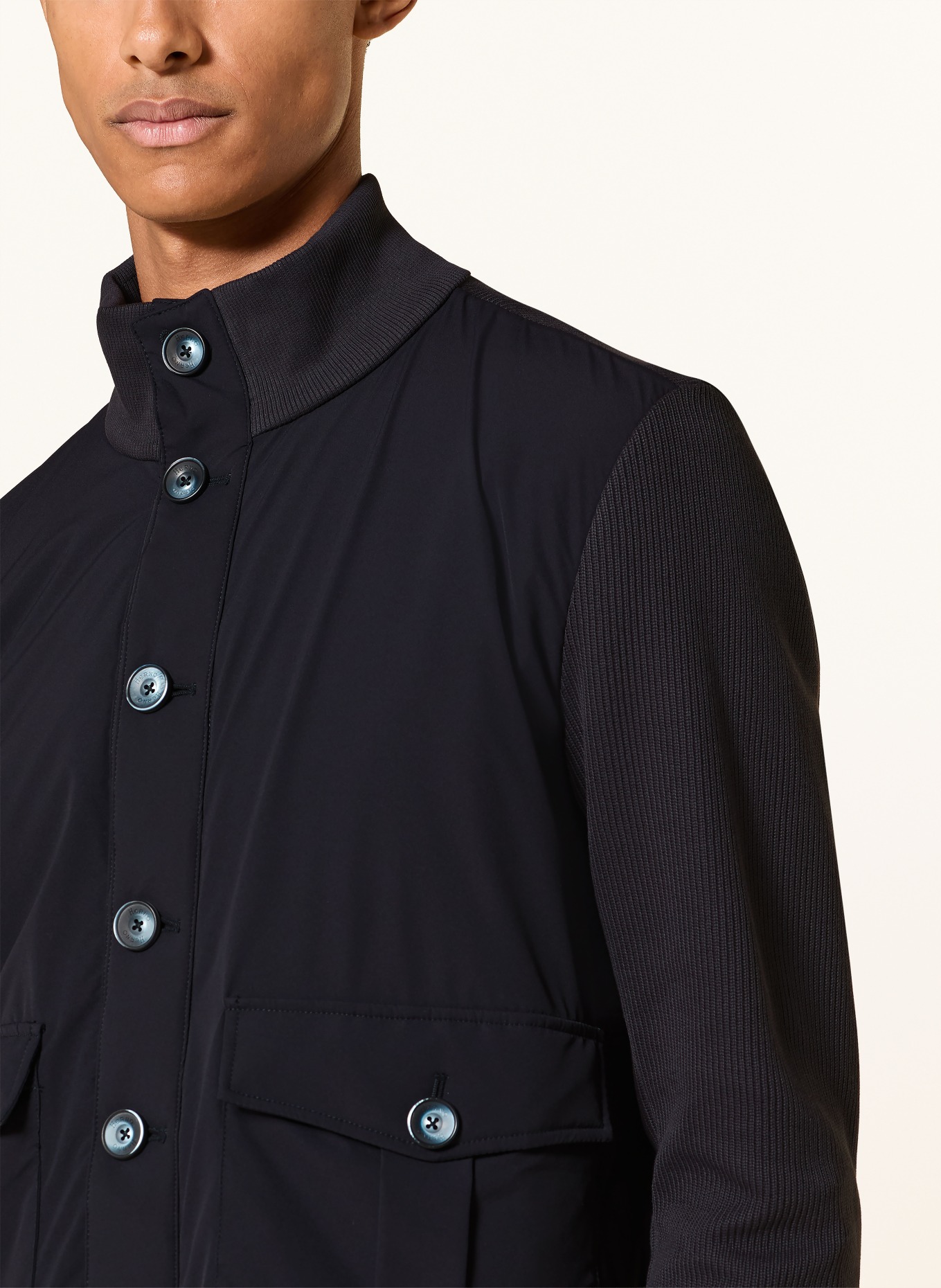 HERNO Blouson i blandet materiale: MØRKEBLÅ