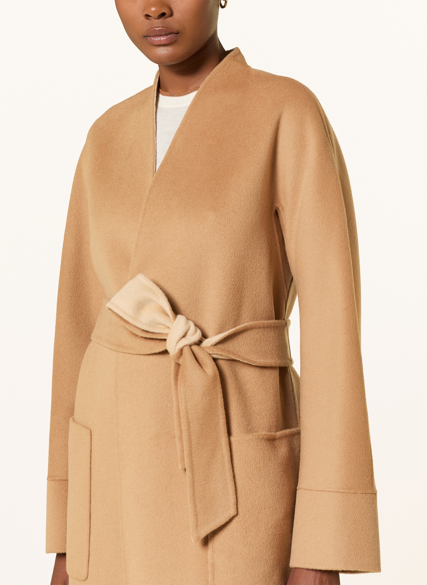 Max Mara STUDIO NODO Reversible Wool Coat: CAMEL