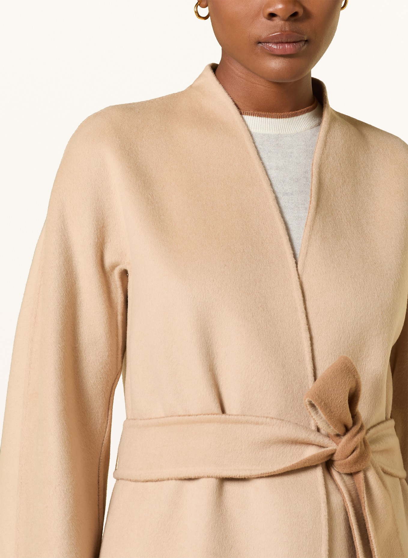 Max Mara STUDIO NODO Reversible Wool Coat: CAMEL