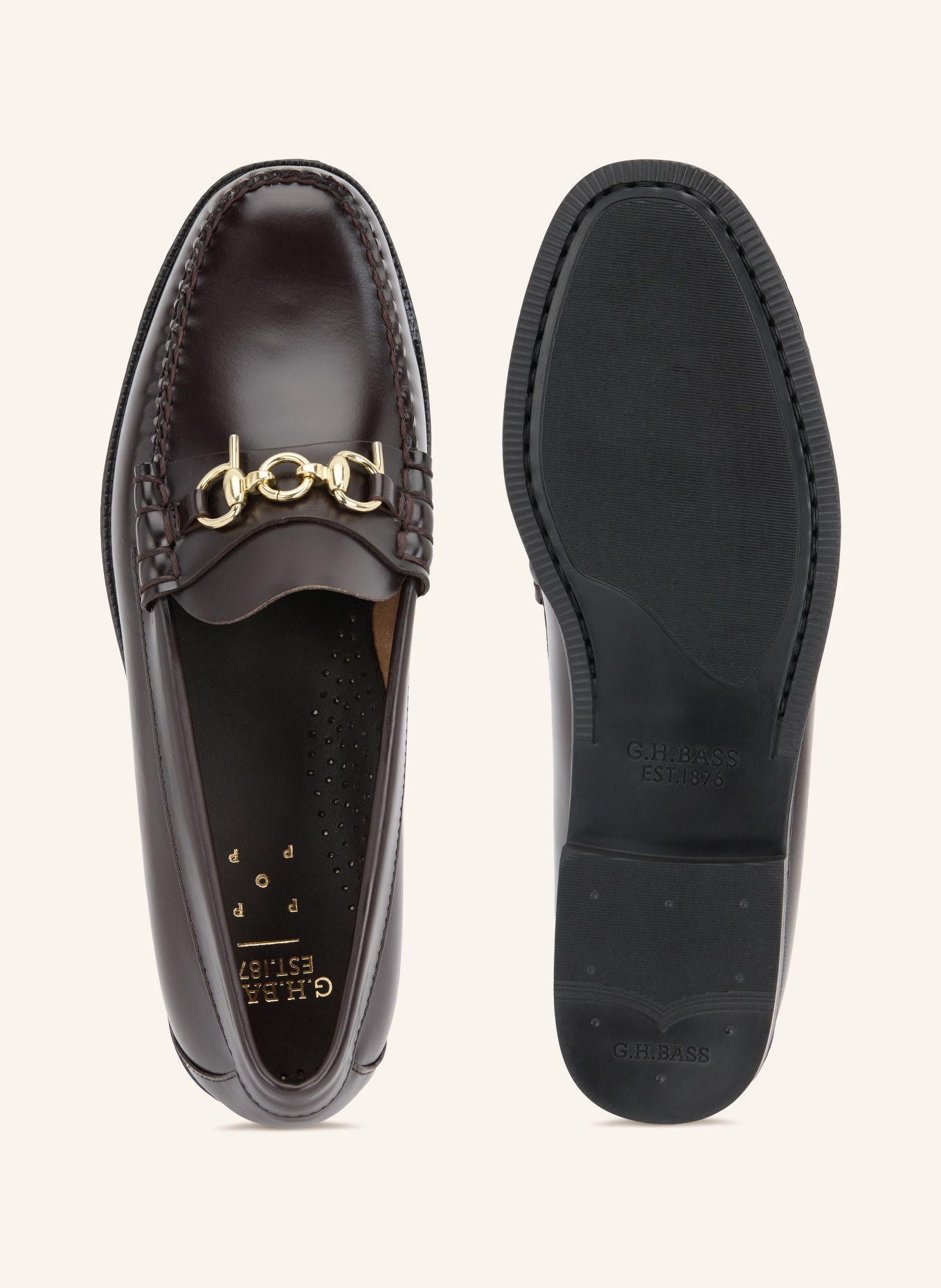 G.H.Bass Loafers: ZWART / GOUD