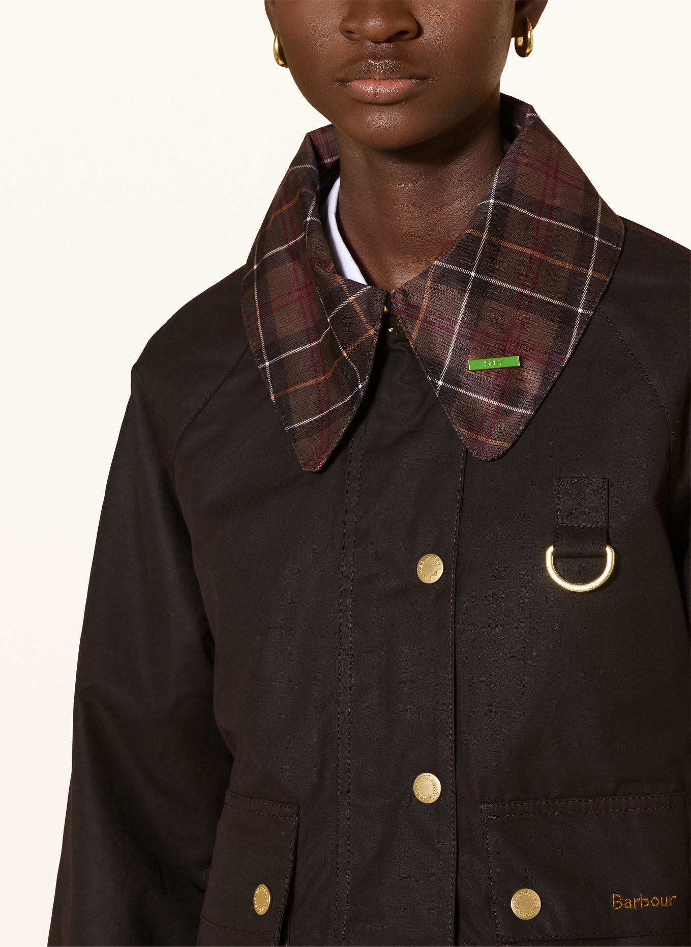 Barbour ICONS SPEY Jacket: DARK BROWN / BEIGE / DARK RED
