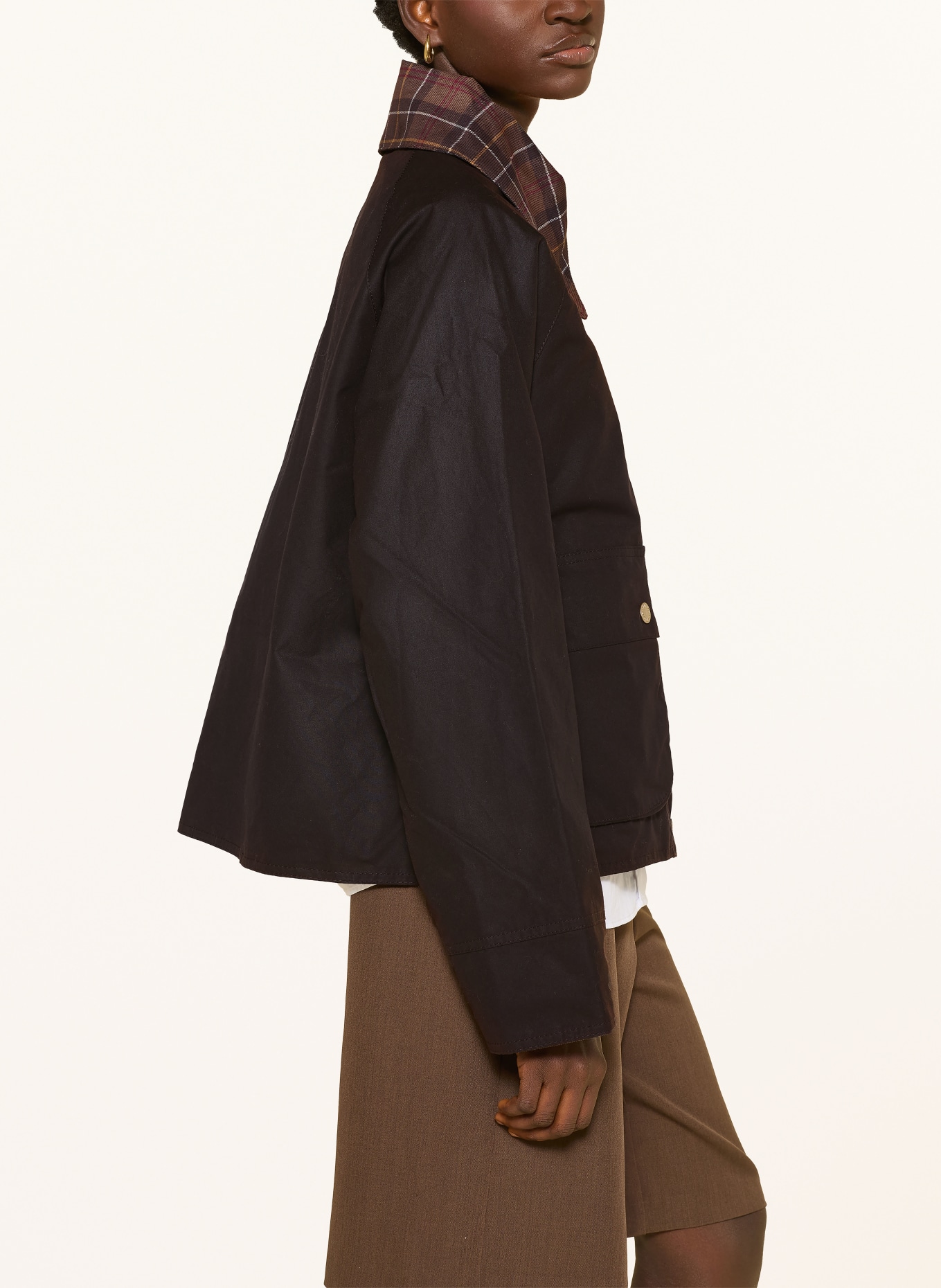Barbour ICONS SPEY Jacket: DARK BROWN / BEIGE / DARK RED