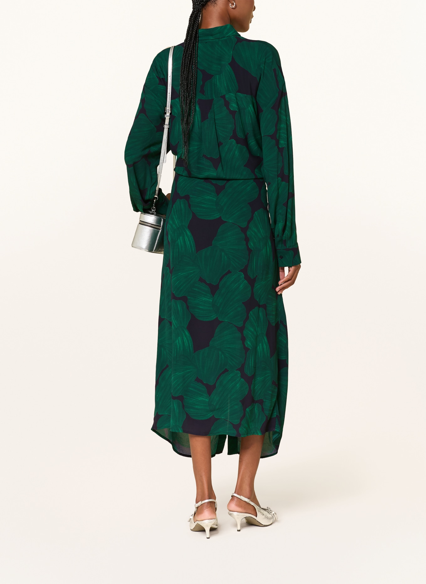 ESSENTIEL ANTWERP Blousejurk KAMILA: DONKERGROEN / DONKERBLAUW