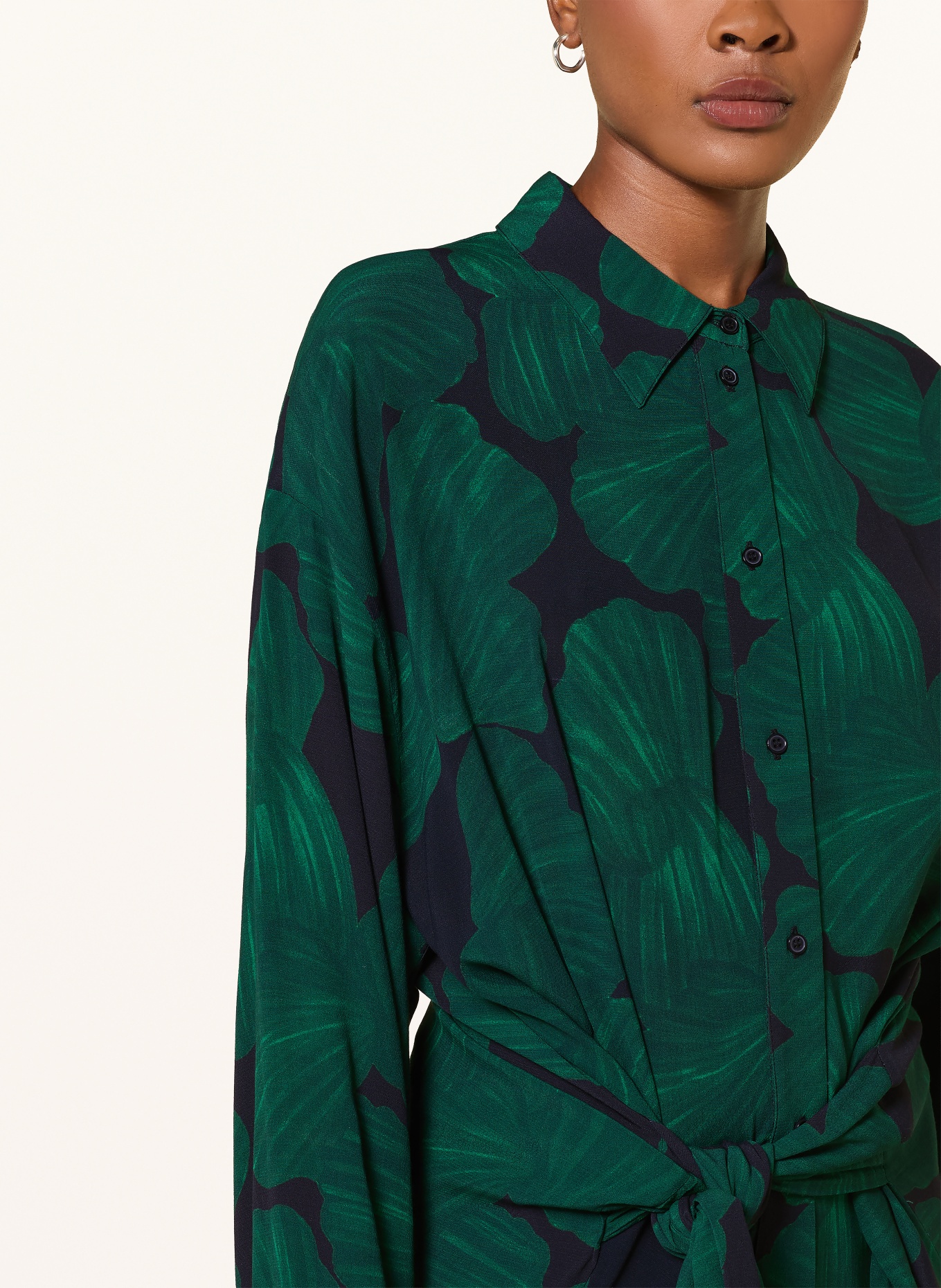 ESSENTIEL ANTWERP Blousejurk KAMILA: DONKERGROEN / DONKERBLAUW