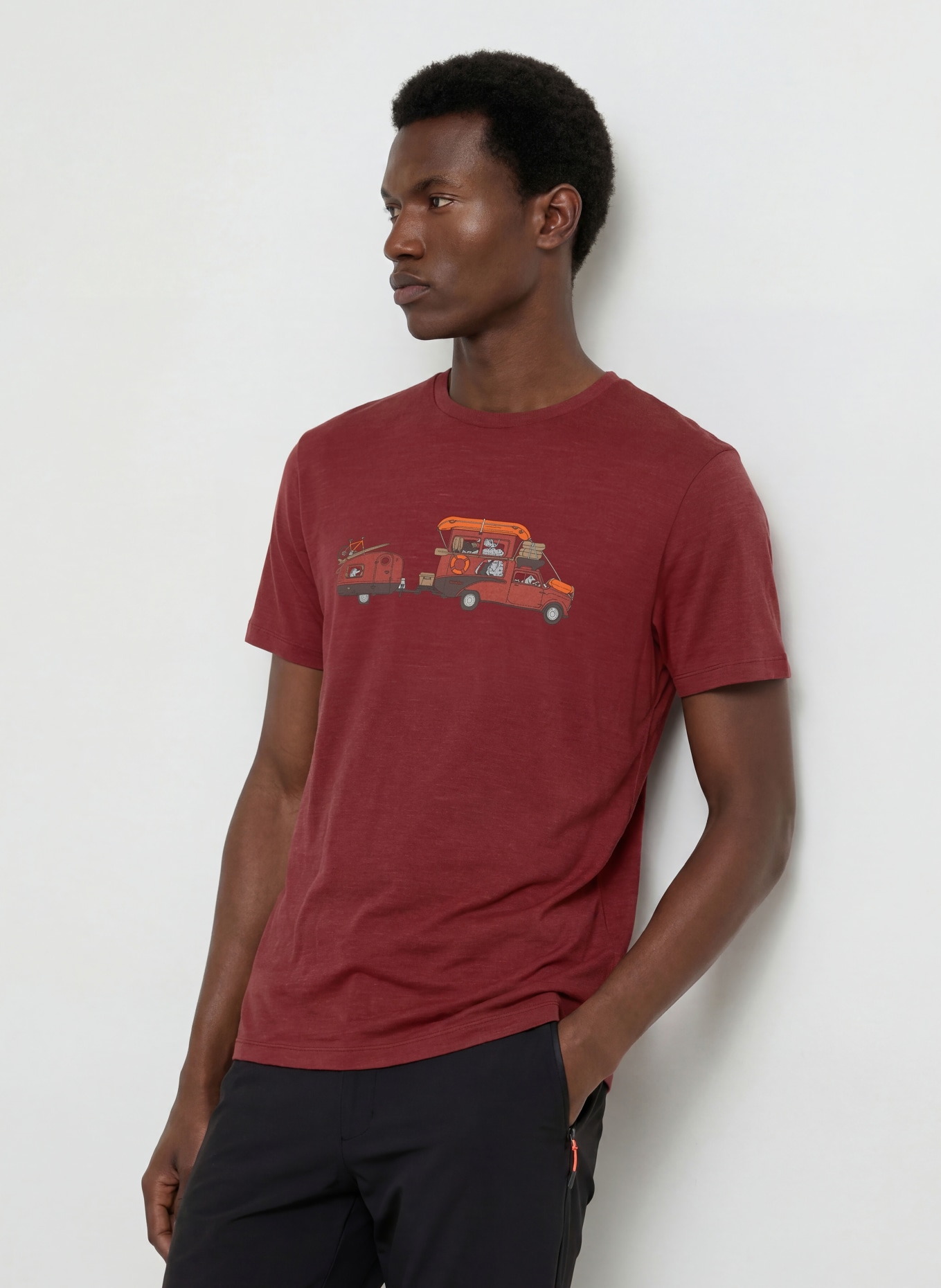icebreaker Tricou MERINO 150 TECH LITE: ROȘU ÎNCHIS