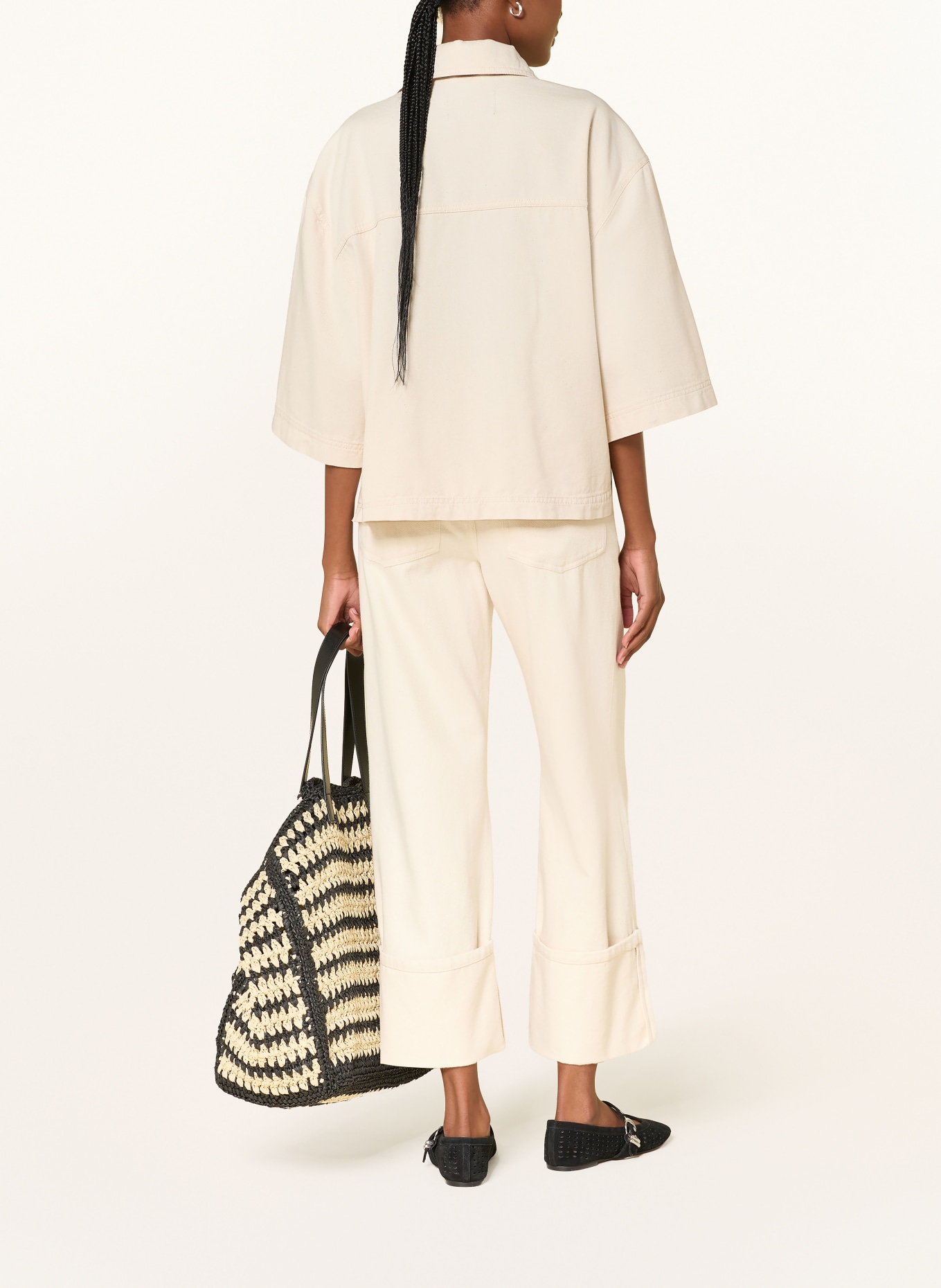 WEEKEND Max Mara Jacheta din denim TERRA cu mâneci 3/4: 001 ECRU