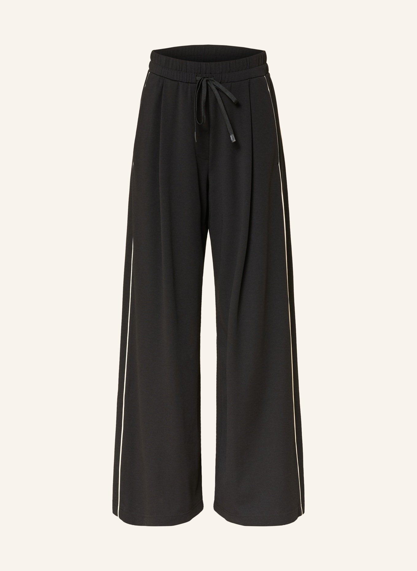 WEEKEND Max Mara Marlene-byxor GODEZIA i jersey med resår: SVART / GRÄDDE