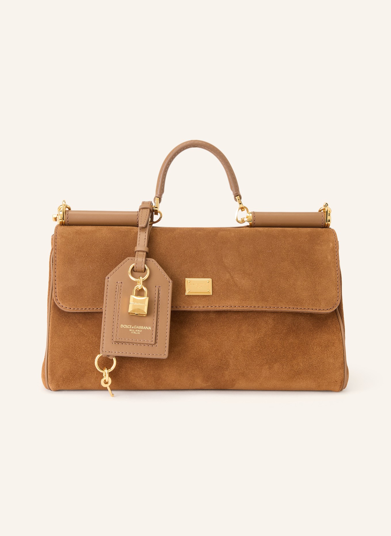 DOLCE & GABBANA MY SICILY MEDIUM Handbag: COGNAC / GOLD