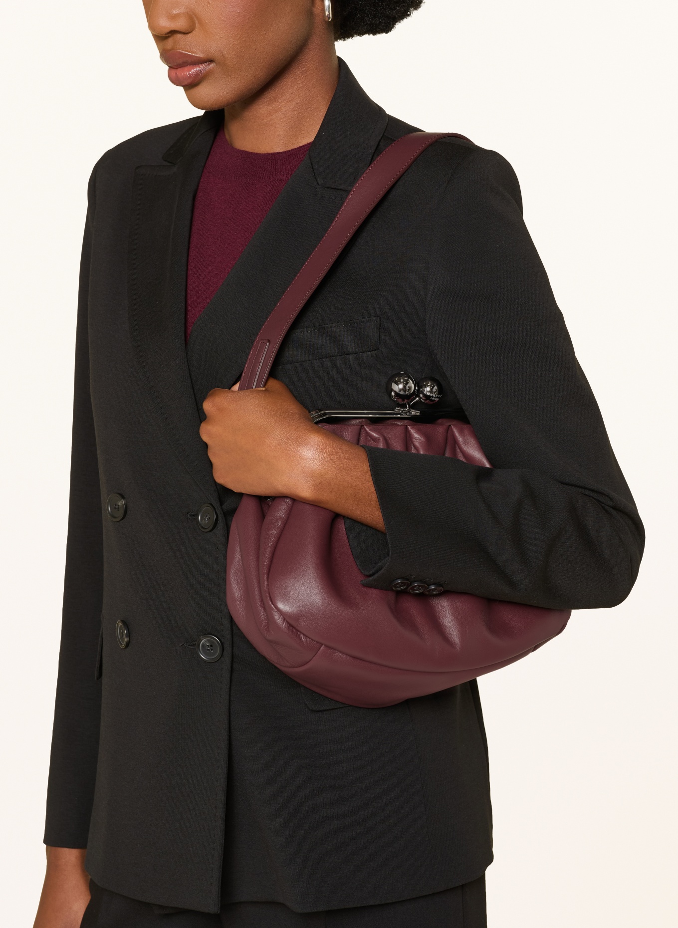 WEEKEND Max Mara Sac à bandoulière PASTICCINO MEDIUM: ROUGE FONCÉ / ARGENT