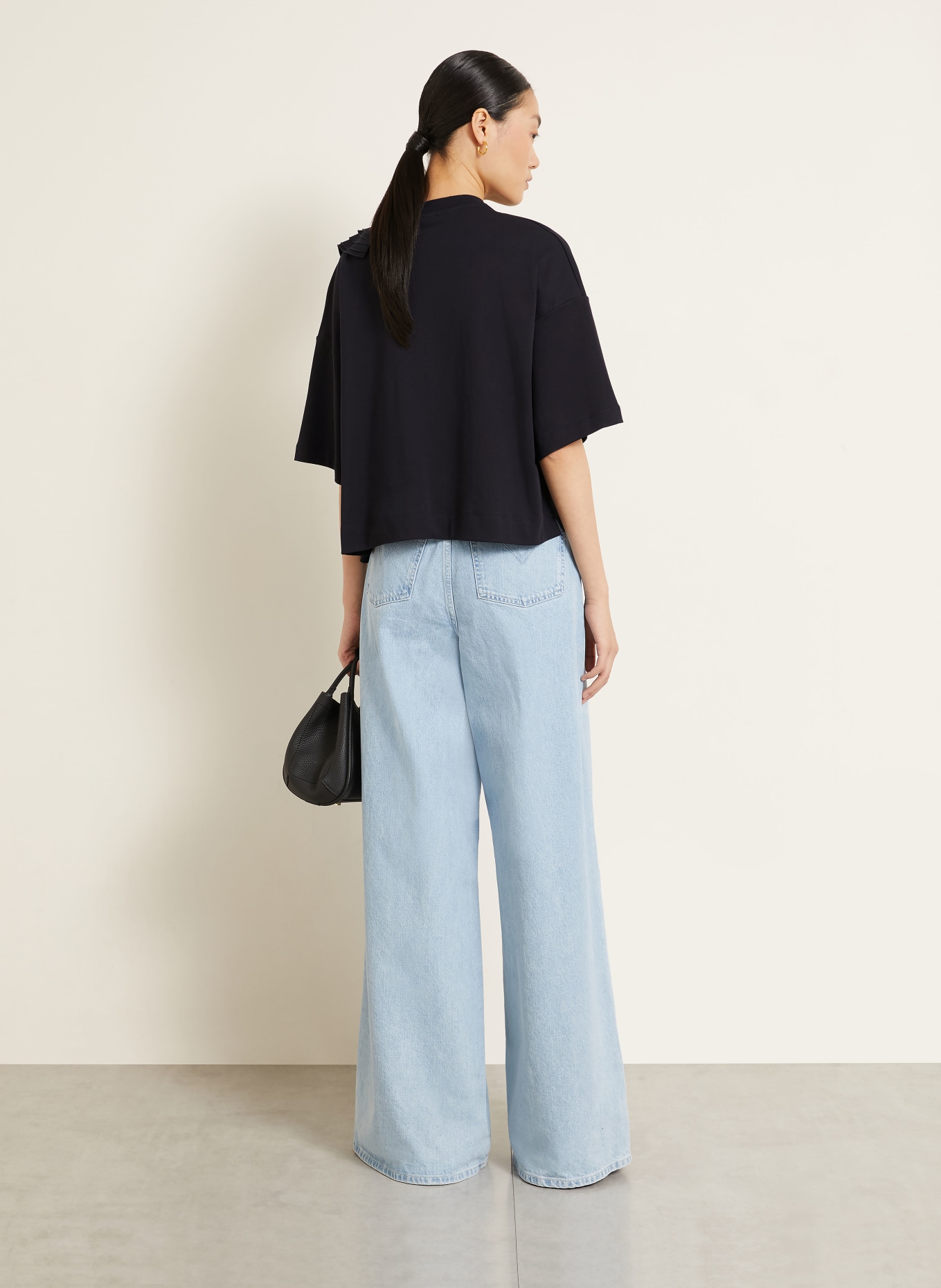 Max Mara Tricou ERA cu volane: ALBASTRU ÎNCHIS