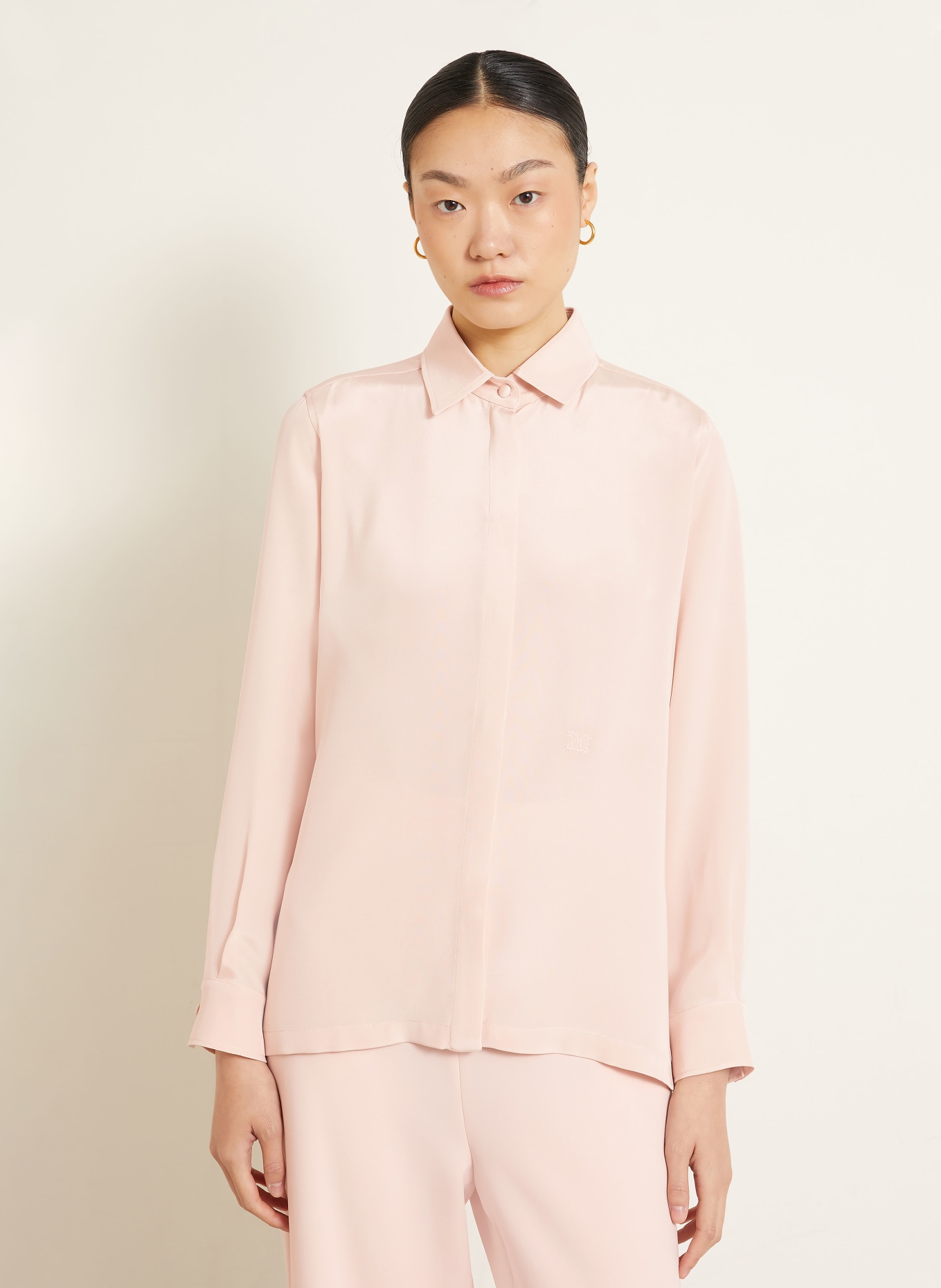 Max Mara GERANIO-bluse i silke: ROSÉ