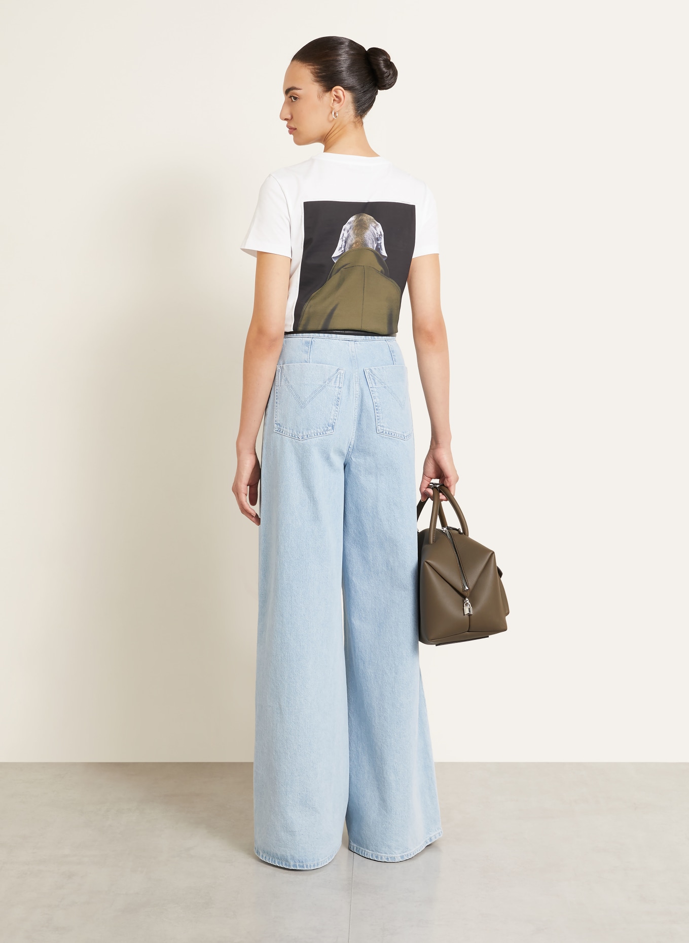 Max Mara CALCA T-shirt: WHITE / OLIVE / BLACK