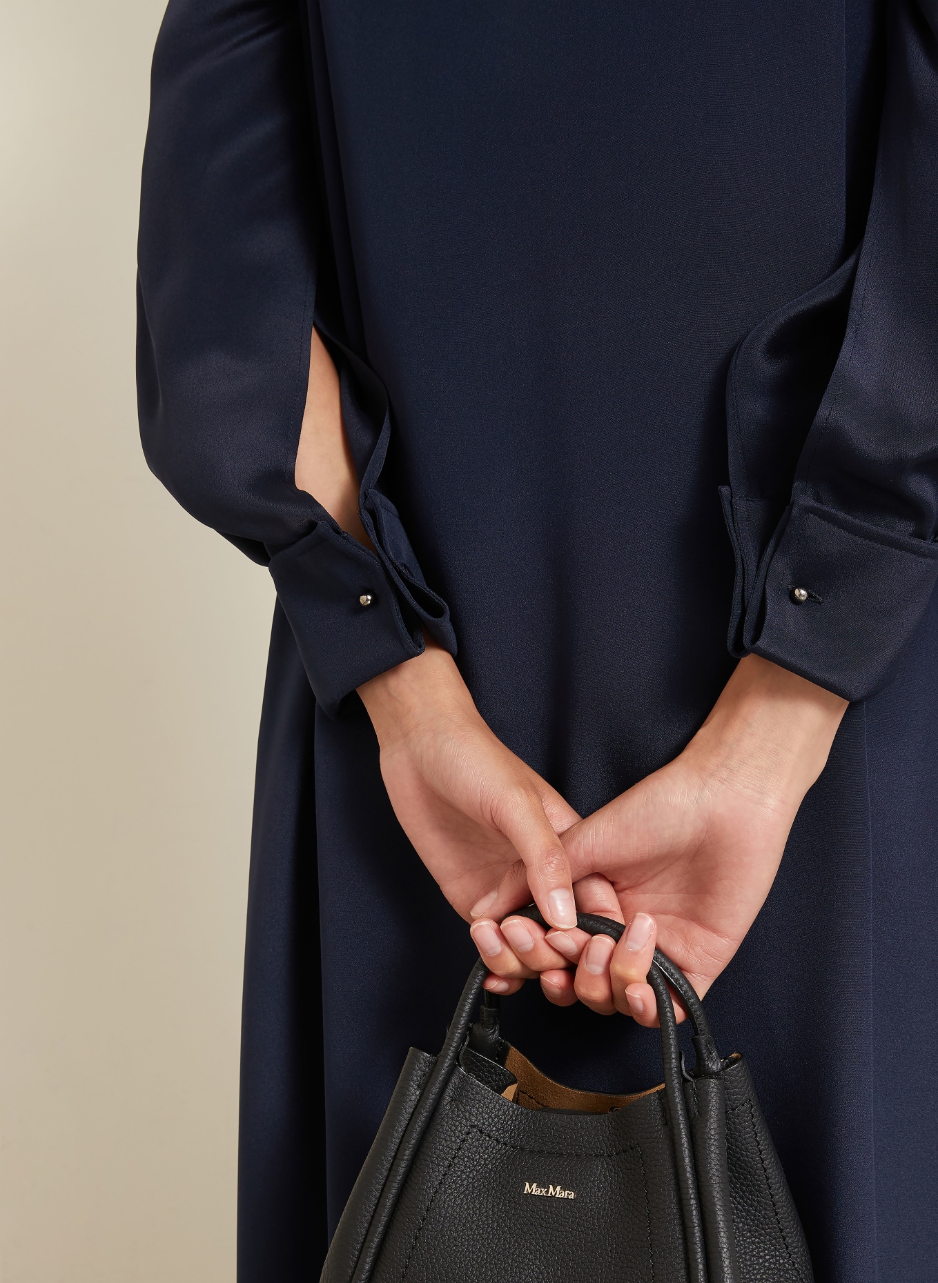 Max Mara Silkesklänning GAMBERO: MÖRKBLÅ
