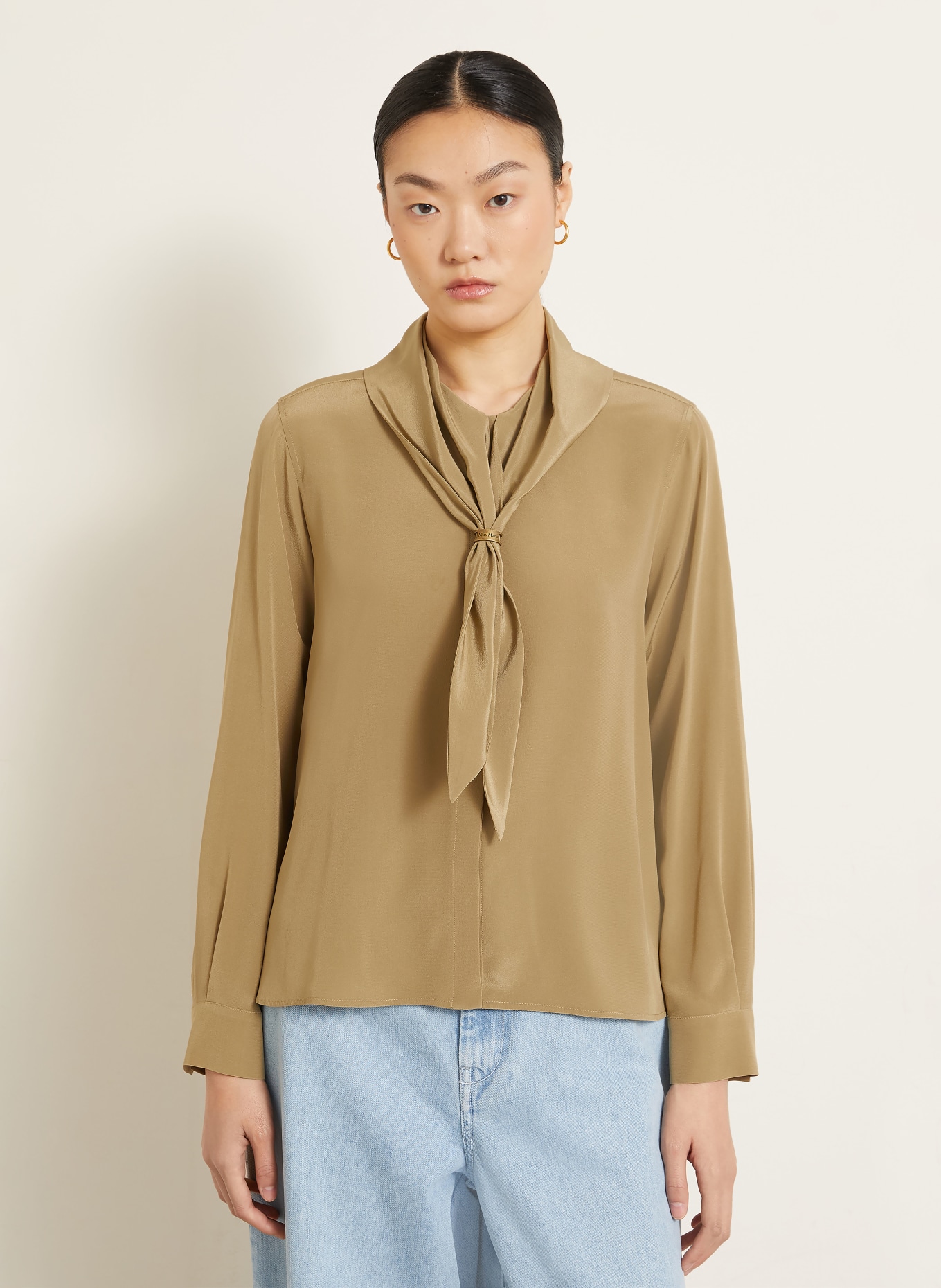 Max Mara DRY Silk Blouse: KHAKI