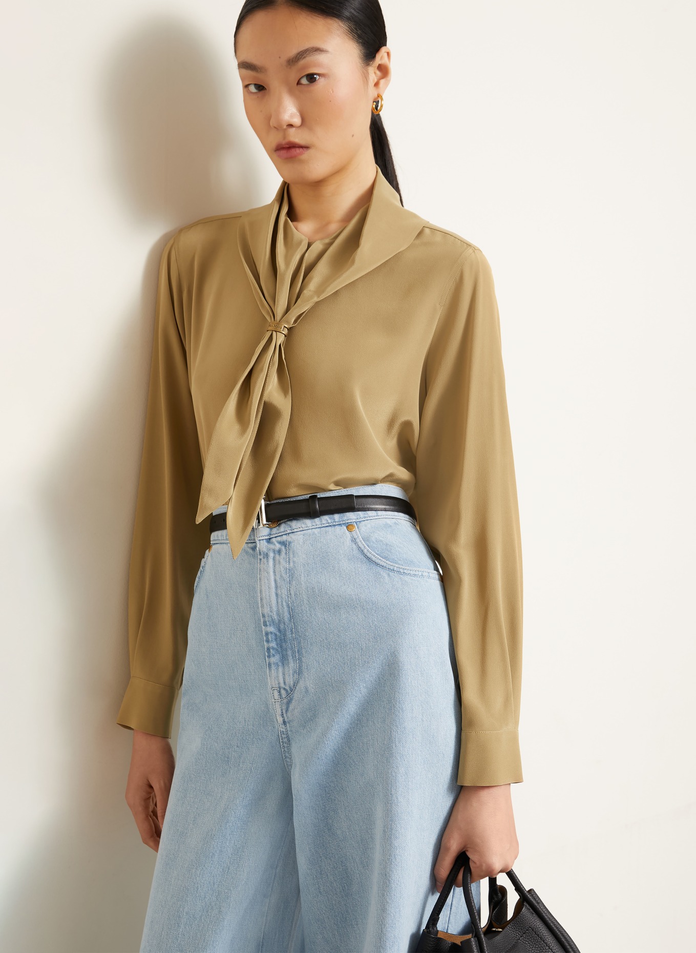 Max Mara DRY Silk Blouse: KHAKI