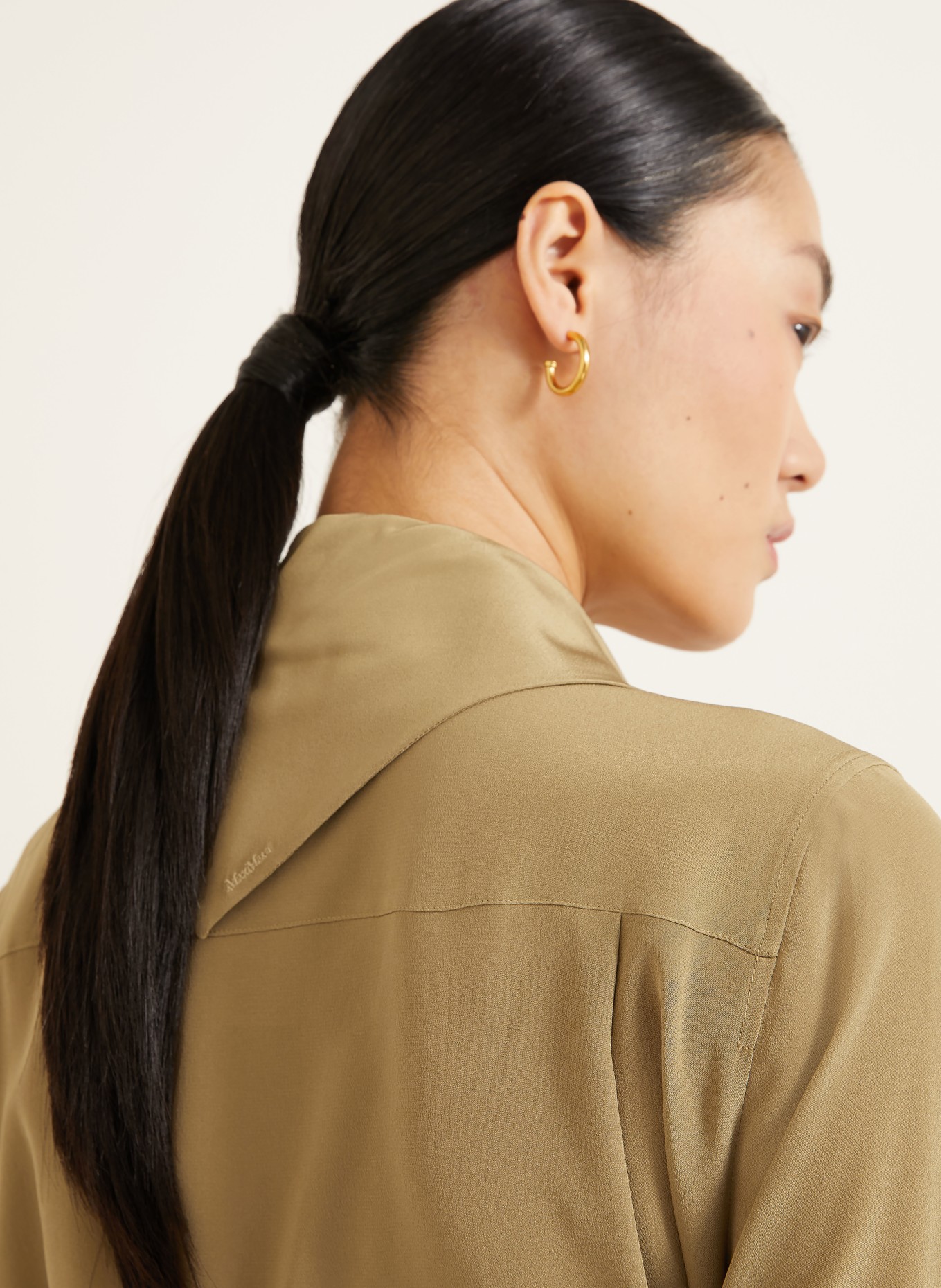 Max Mara DRY Silk Blouse: KHAKI