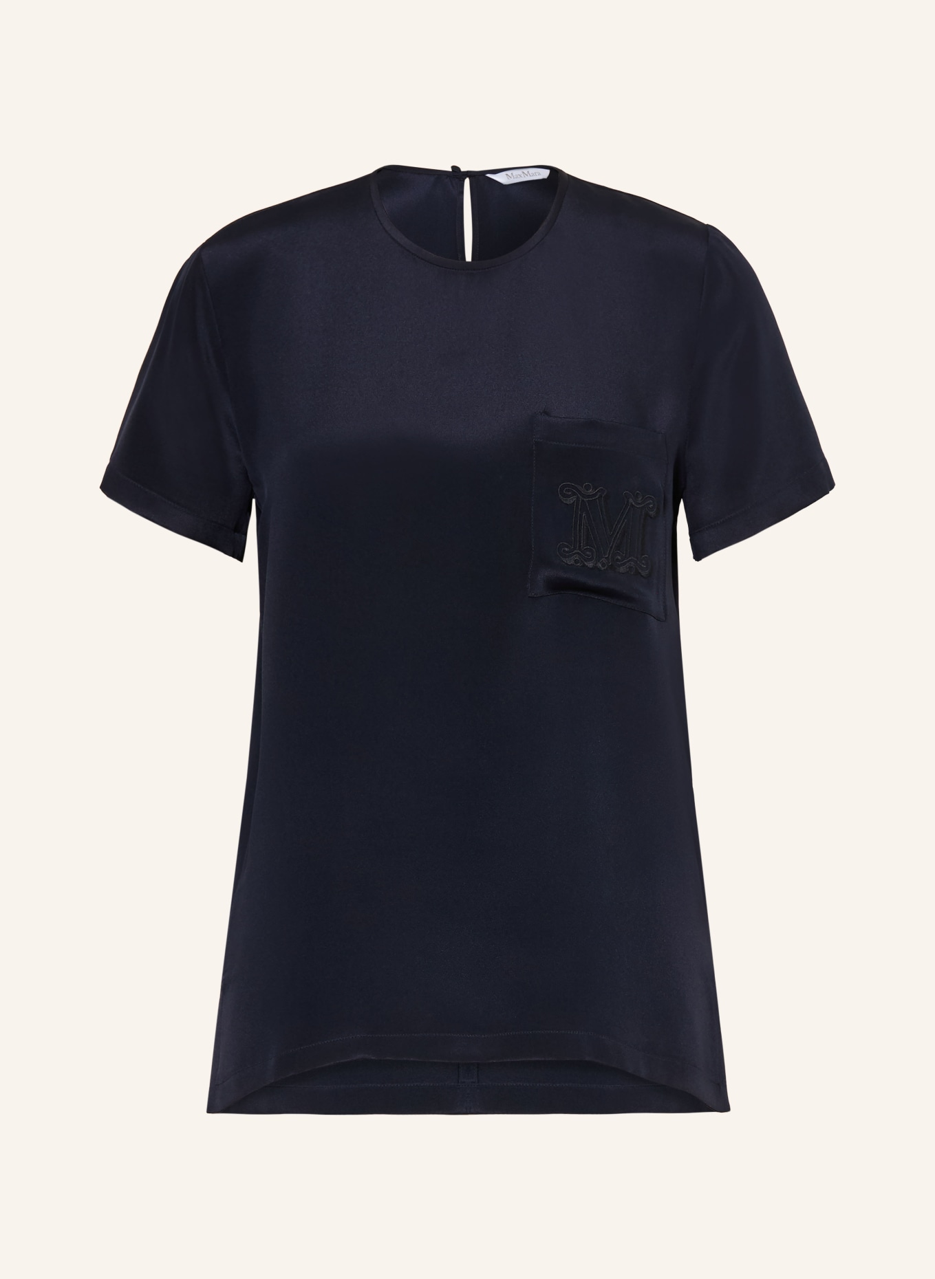 Max Mara PAGANO-bluse i silke: MØRKEBLÅ