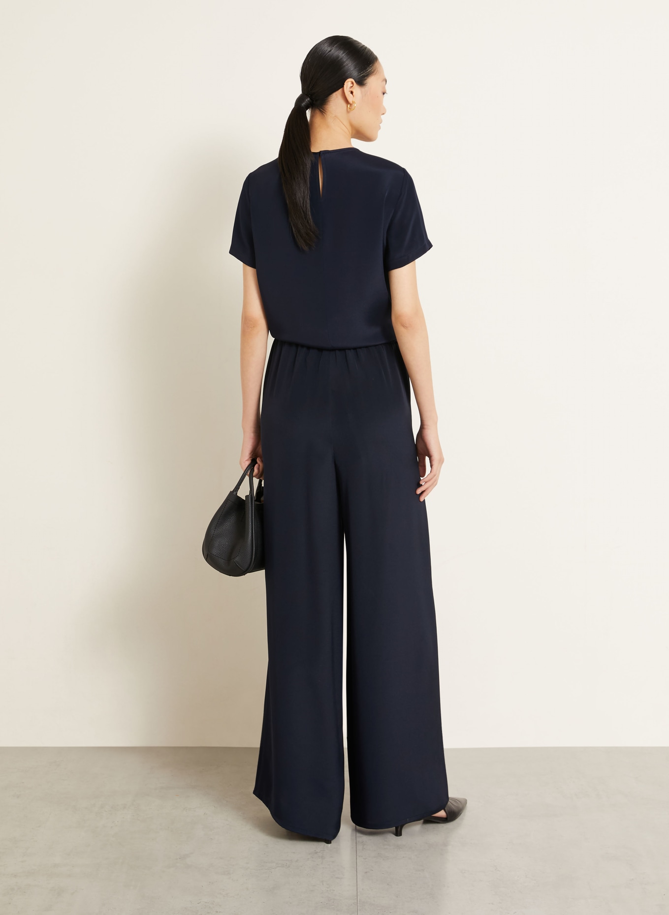 Max Mara PAGANO-bluse i silke: MØRKEBLÅ